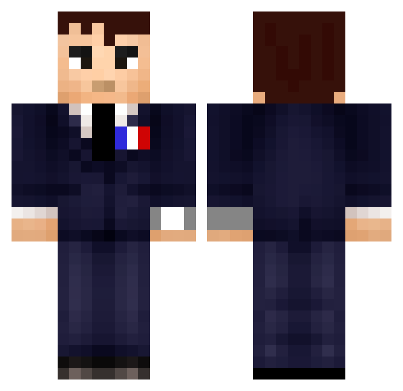 firelight647 Minecraft skin, front and back view