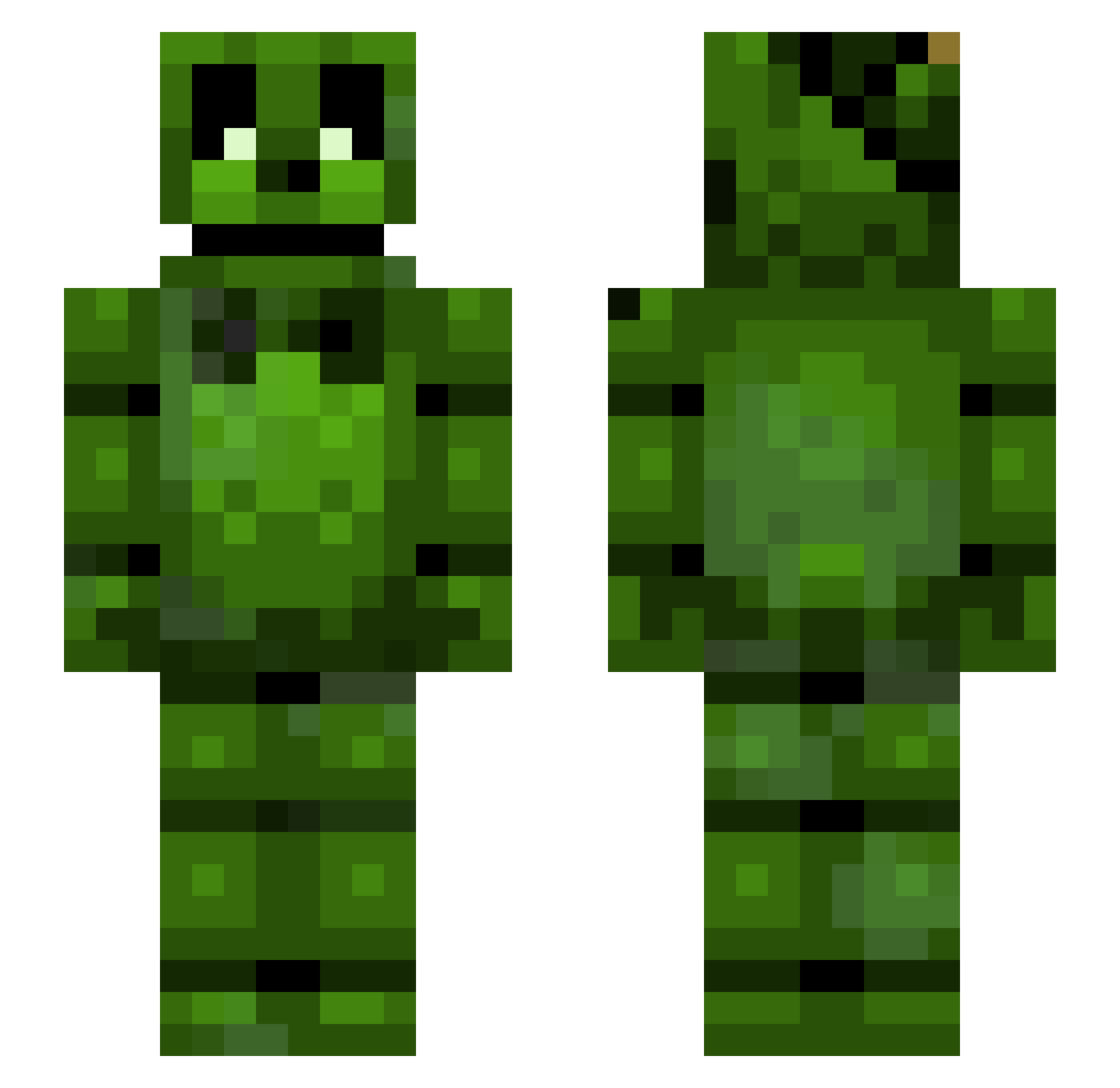 YayaClown Minecraft skin, front and back view