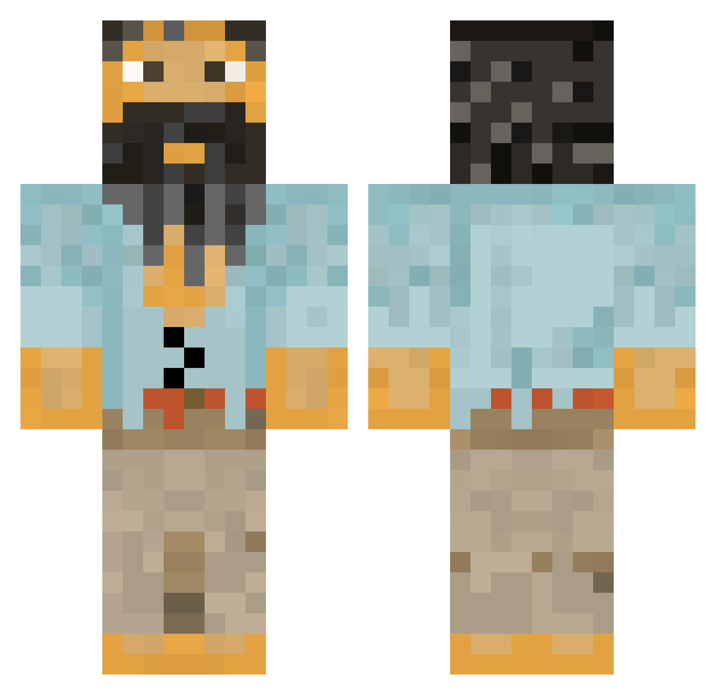 Spctro Minecraft skin, front and back view