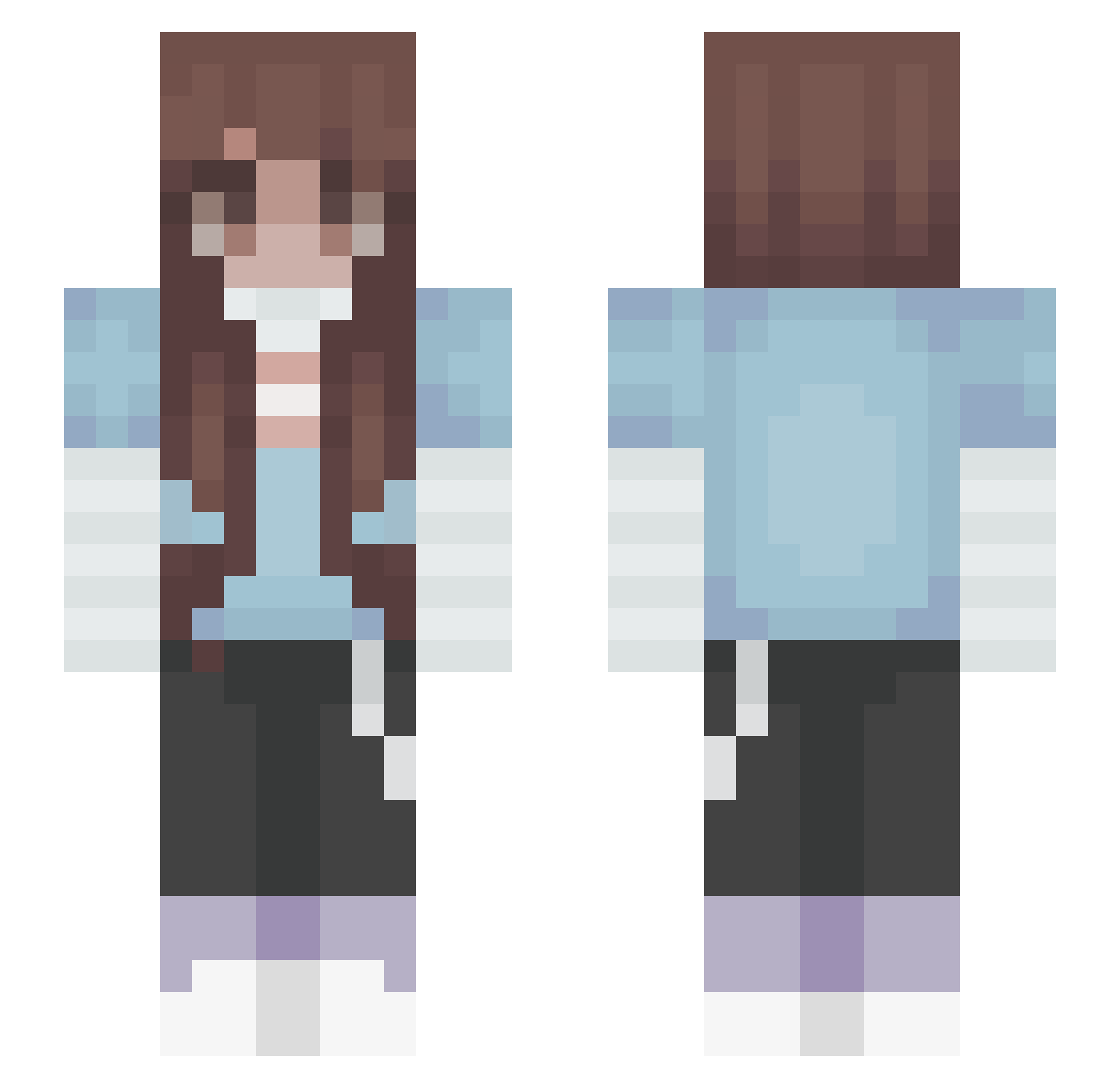 RiHakkZu Minecraft skin, front and back view