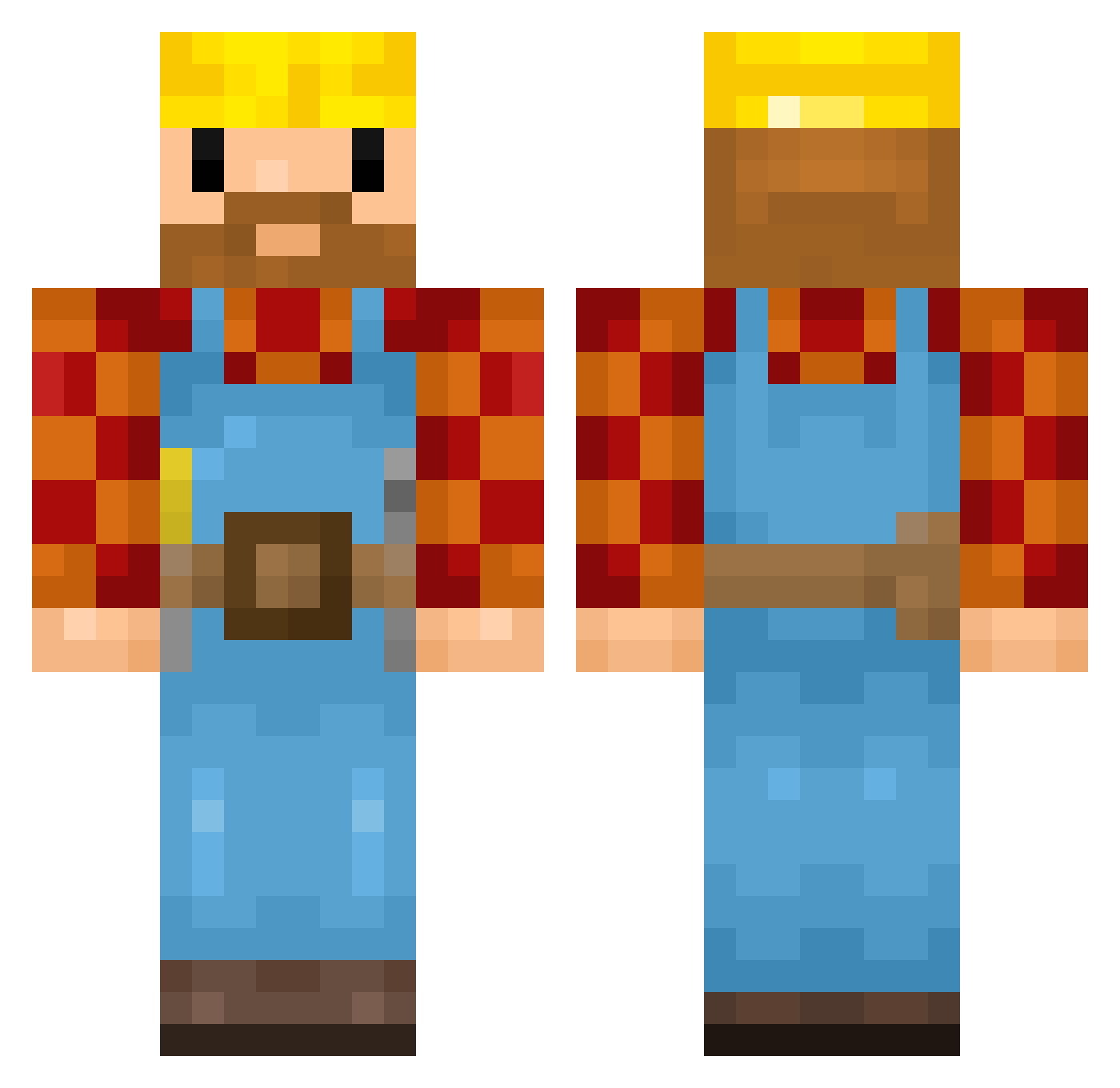 BarryMackle Minecraft skin, front and back view