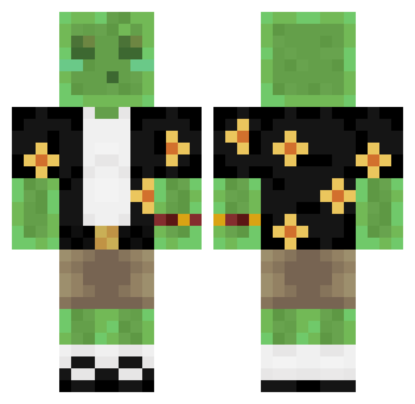 hy100008 Minecraft skin, front and back view
