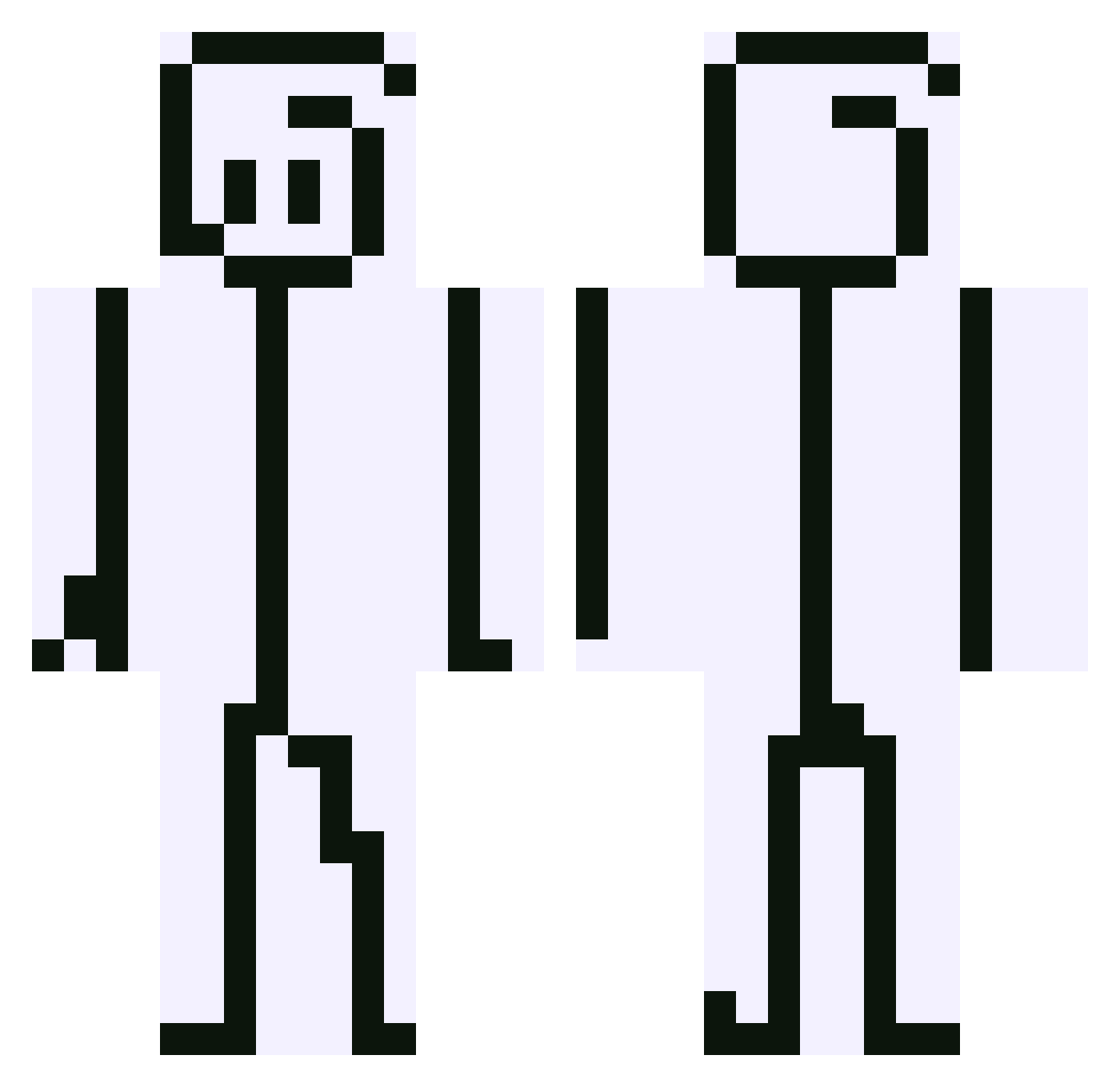Churchie32 Minecraft skin, front and back view