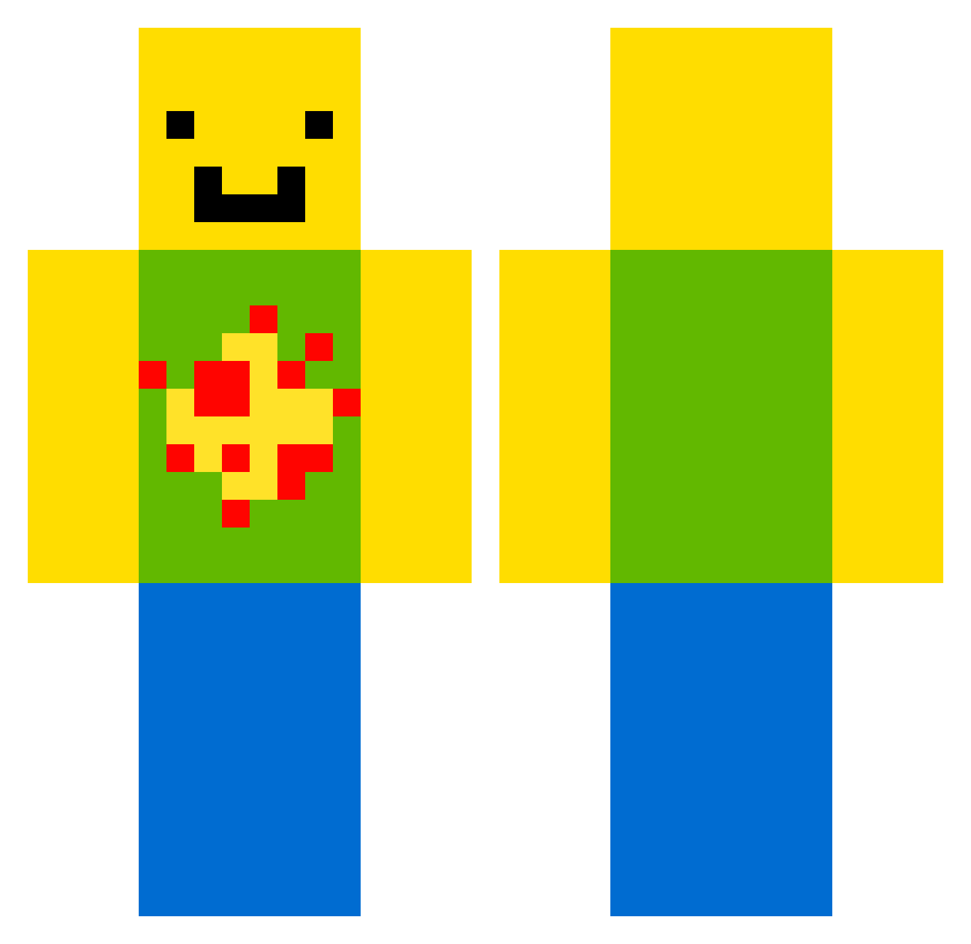 Nxoice Minecraft skin, front and back view