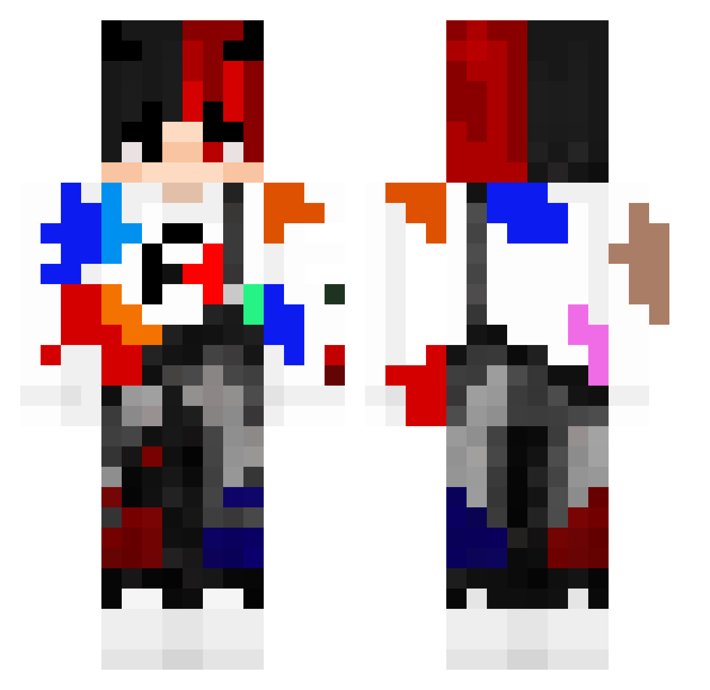 AkumaAoi Minecraft skin, front and back view