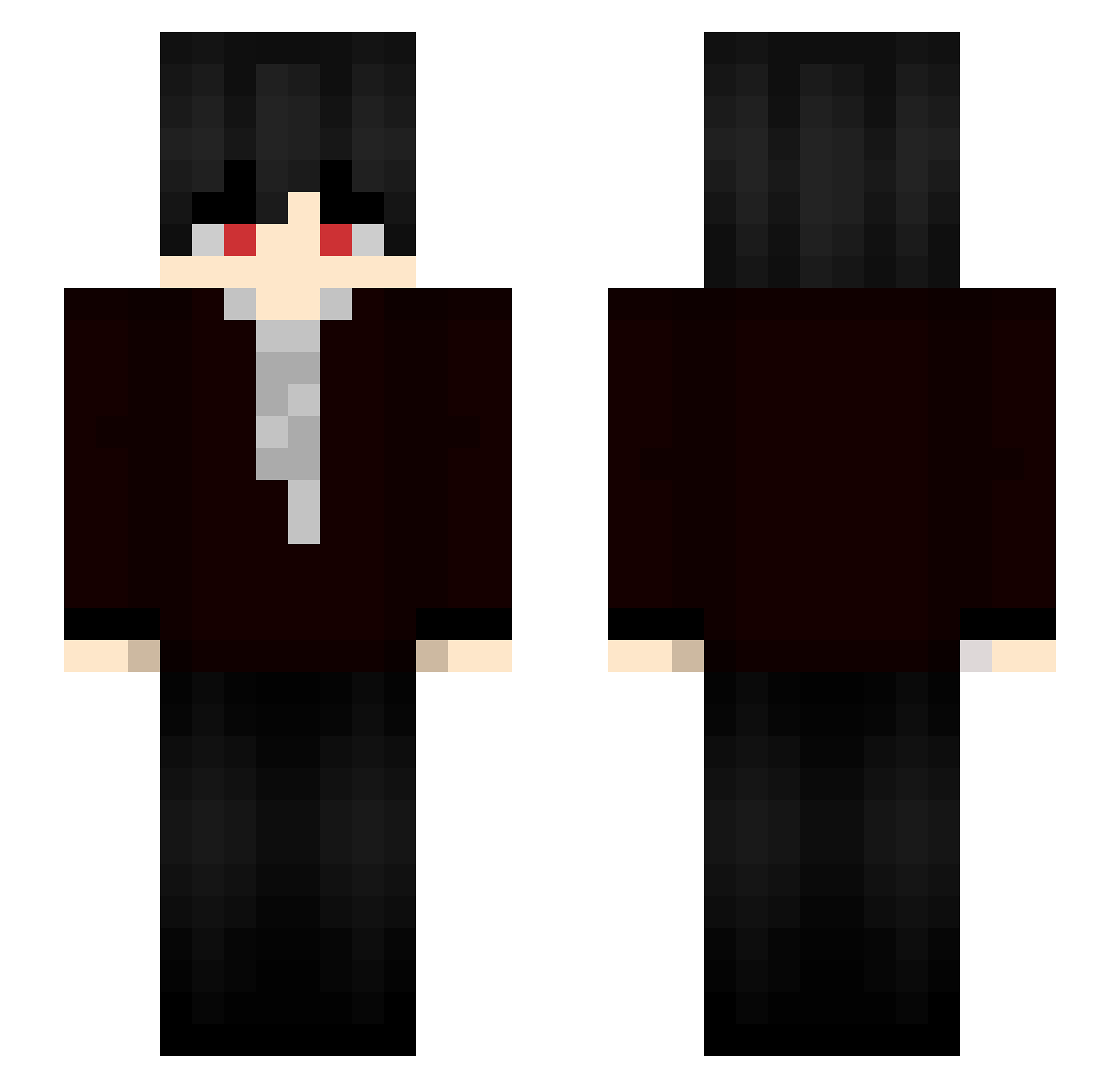 Zyzel_ Minecraft skin, front and back view