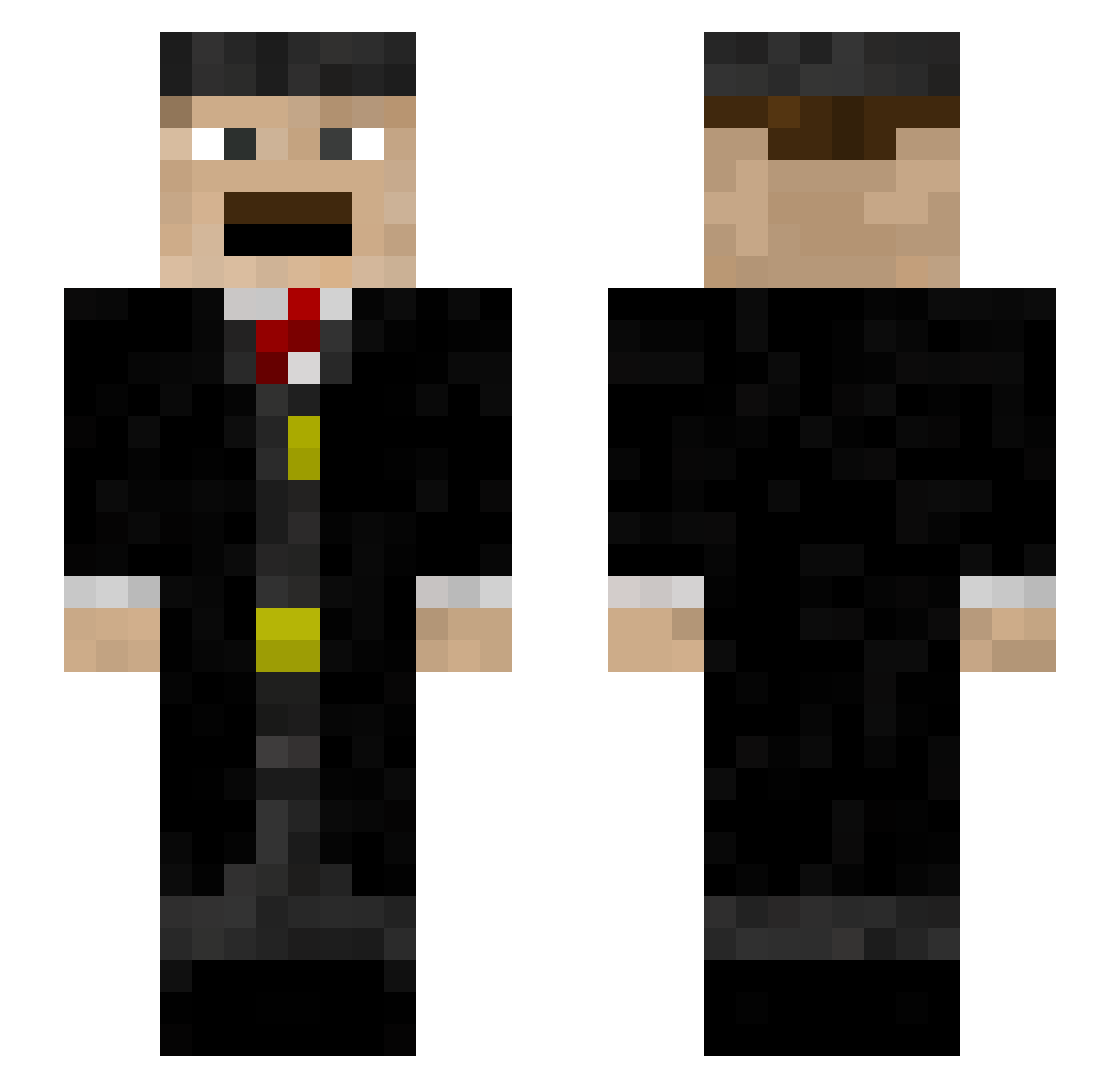 kaicpaufofo Minecraft skin, front and back view