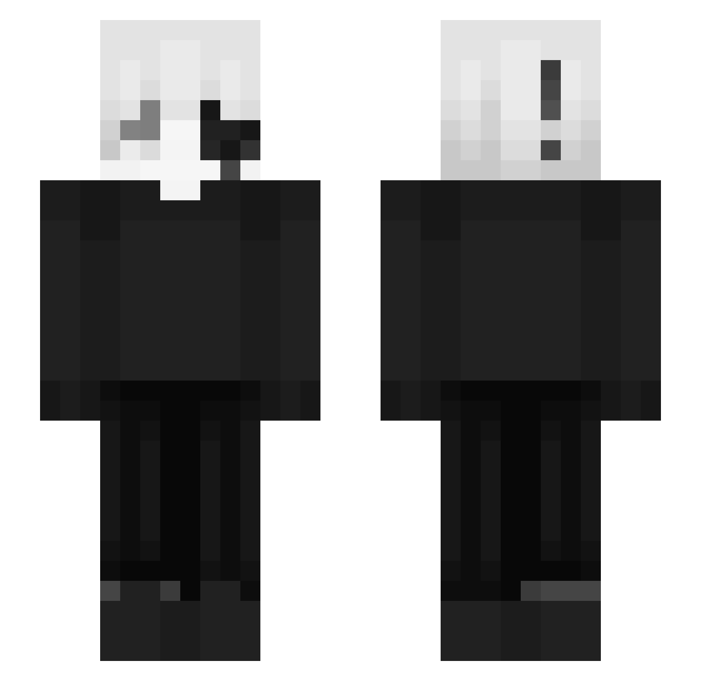 Cuda1oveU Minecraft skin, front and back view