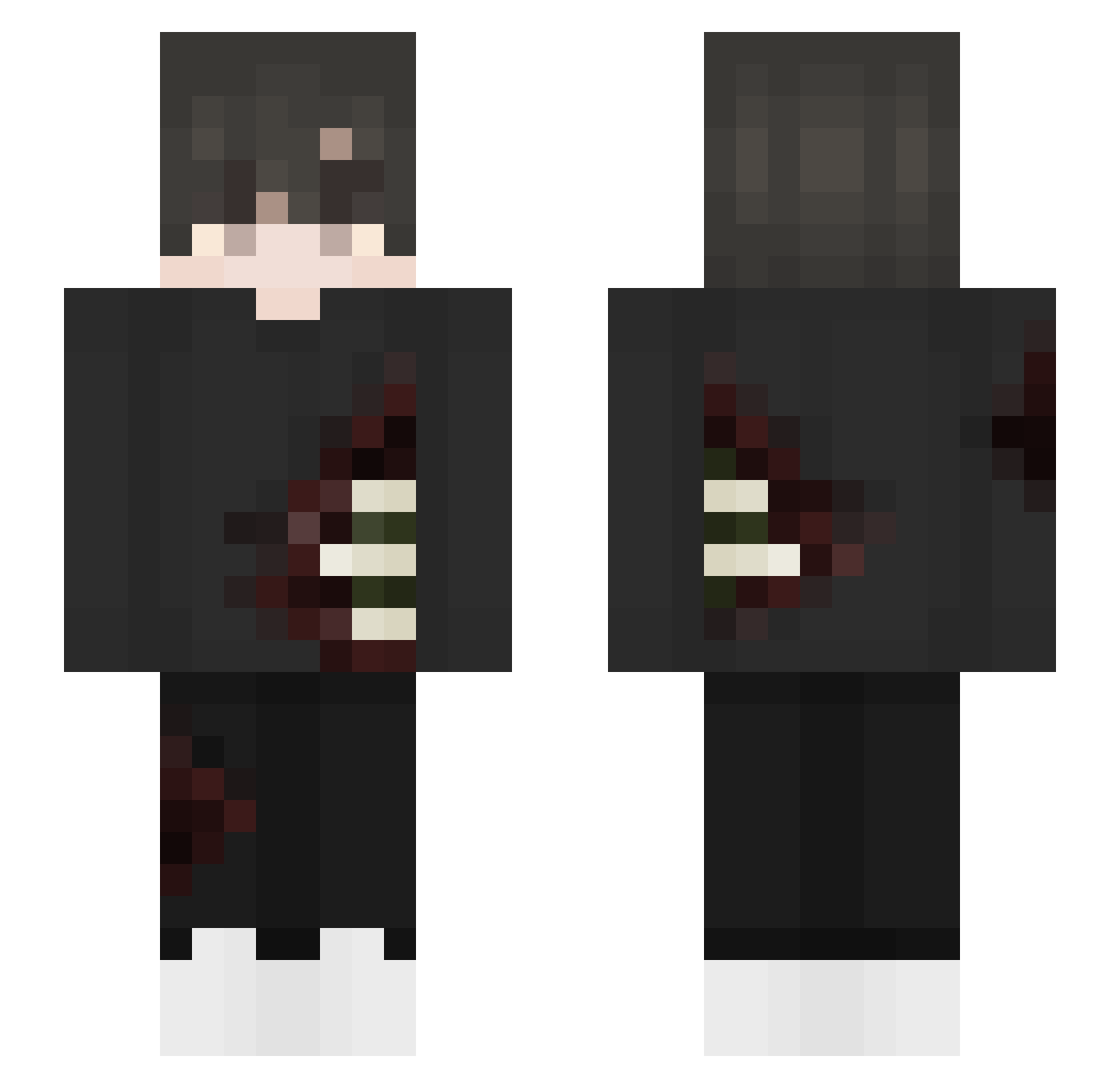 Infusible Minecraft skin, front and back view