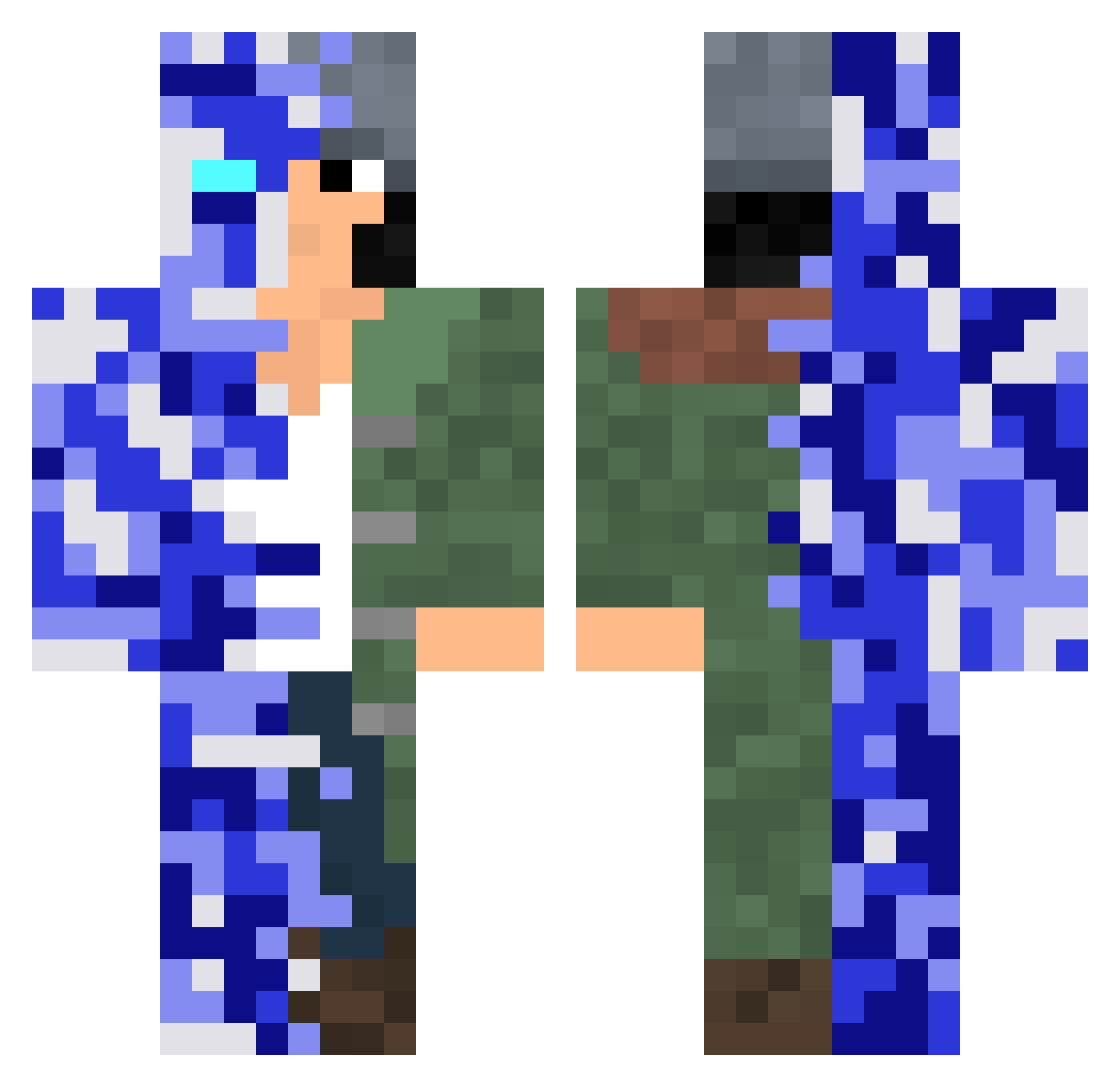 Mlorphin Minecraft skin, front and back view