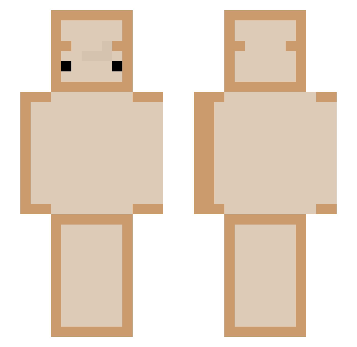 deeduu Minecraft skin, front and back view