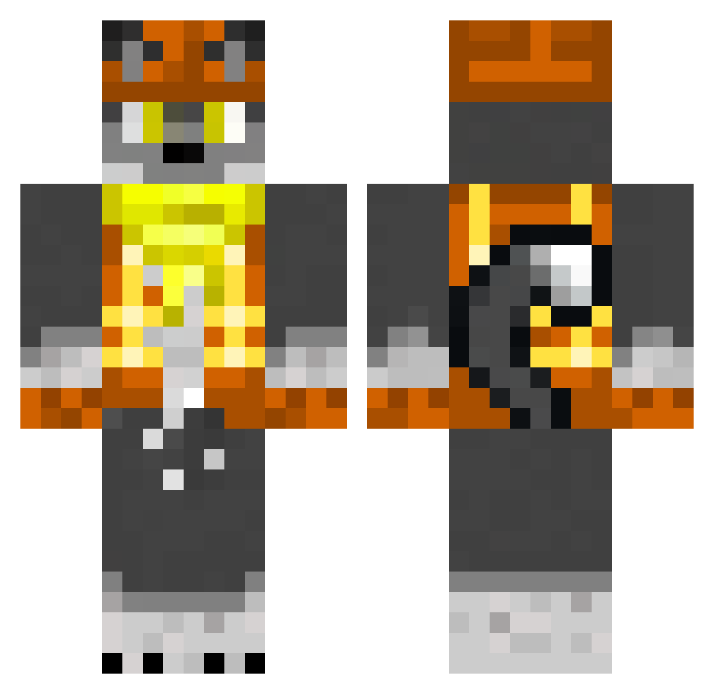 woolfist_builder Minecraft skin, front and back view