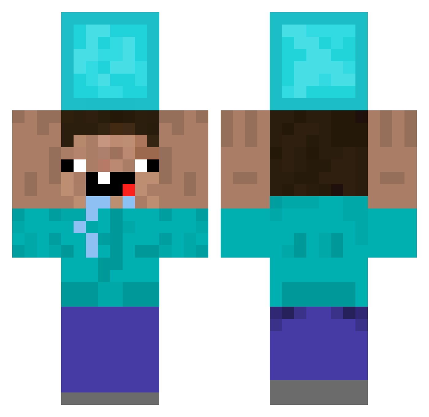 Dezystinkt Minecraft skin, front and back view