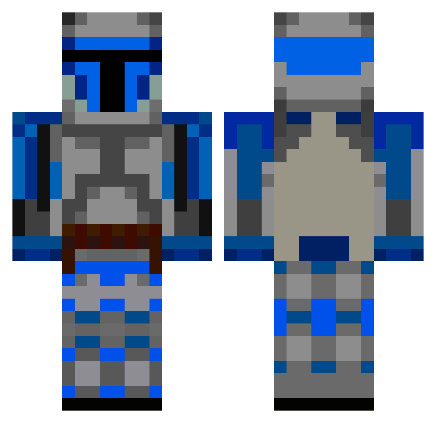 Accounts Minecraft skin, front and back view