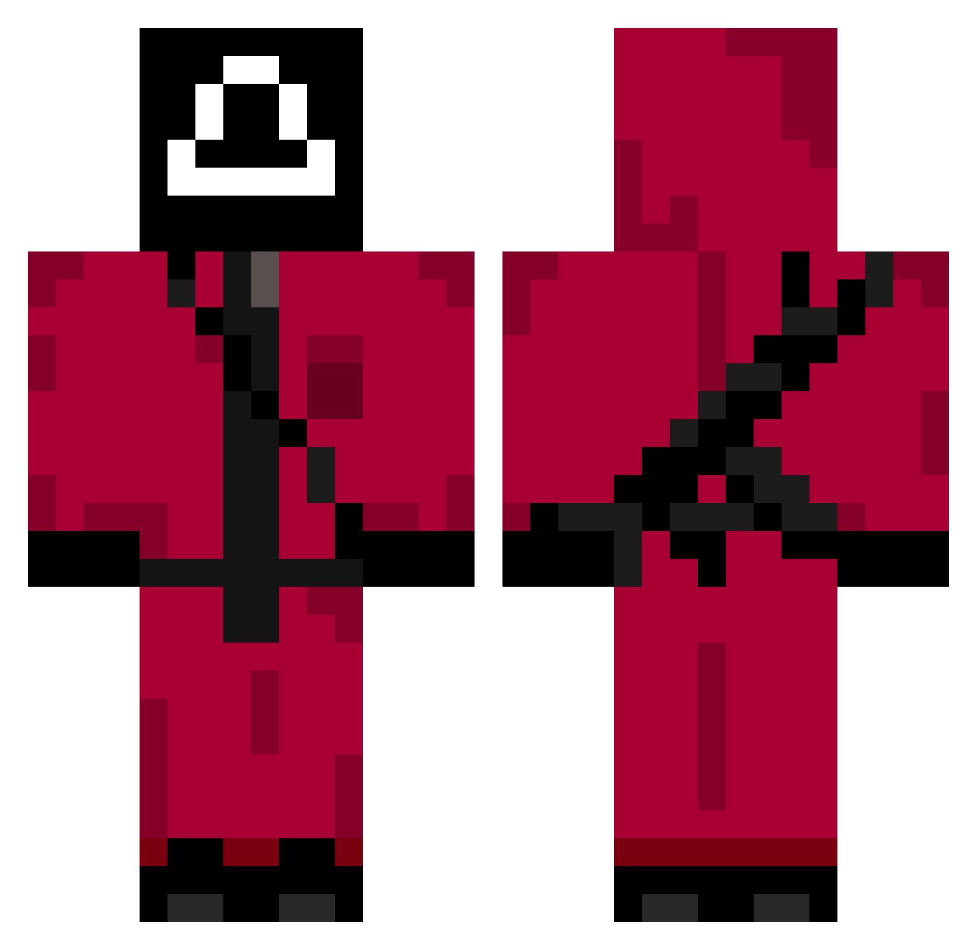 pili69 Minecraft skin, front and back view
