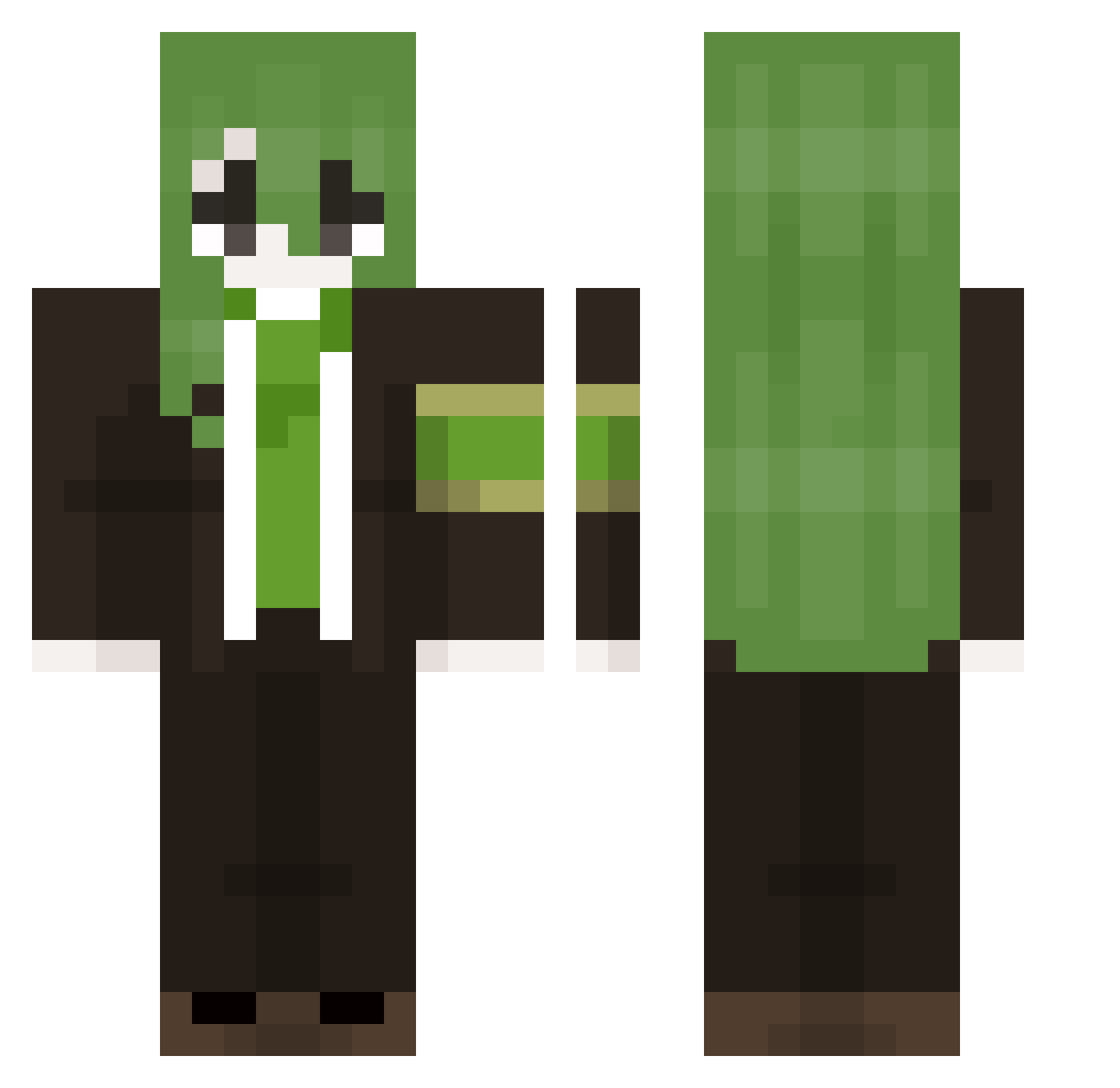sam3890 Minecraft skin, front and back view