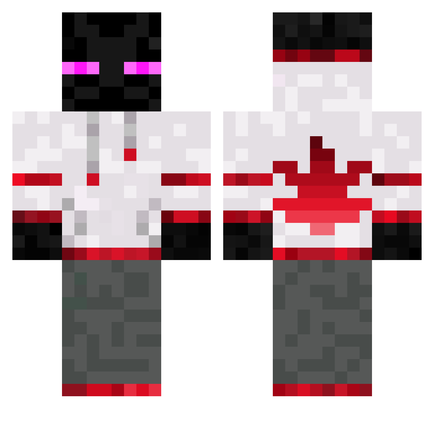 Endervenume101 Minecraft skin, front and back view