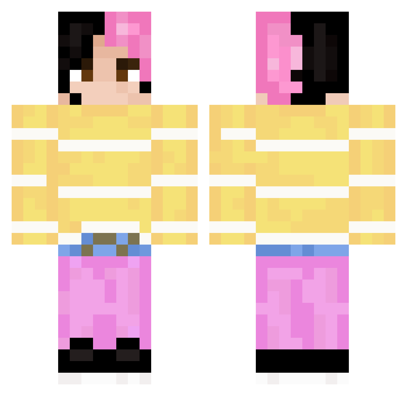 DJragez Minecraft skin, front and back view