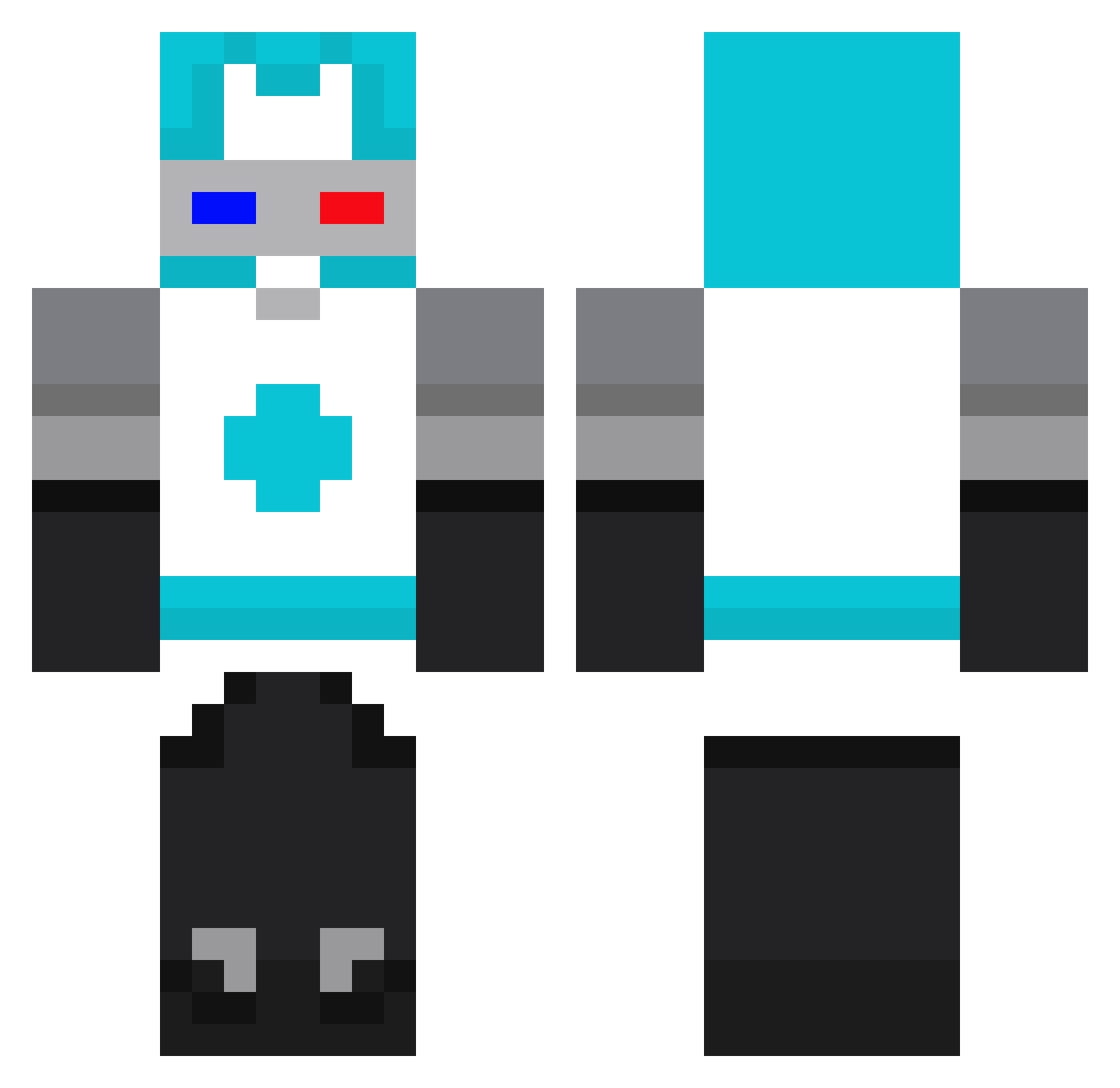 plimbussy Minecraft skin, front and back view