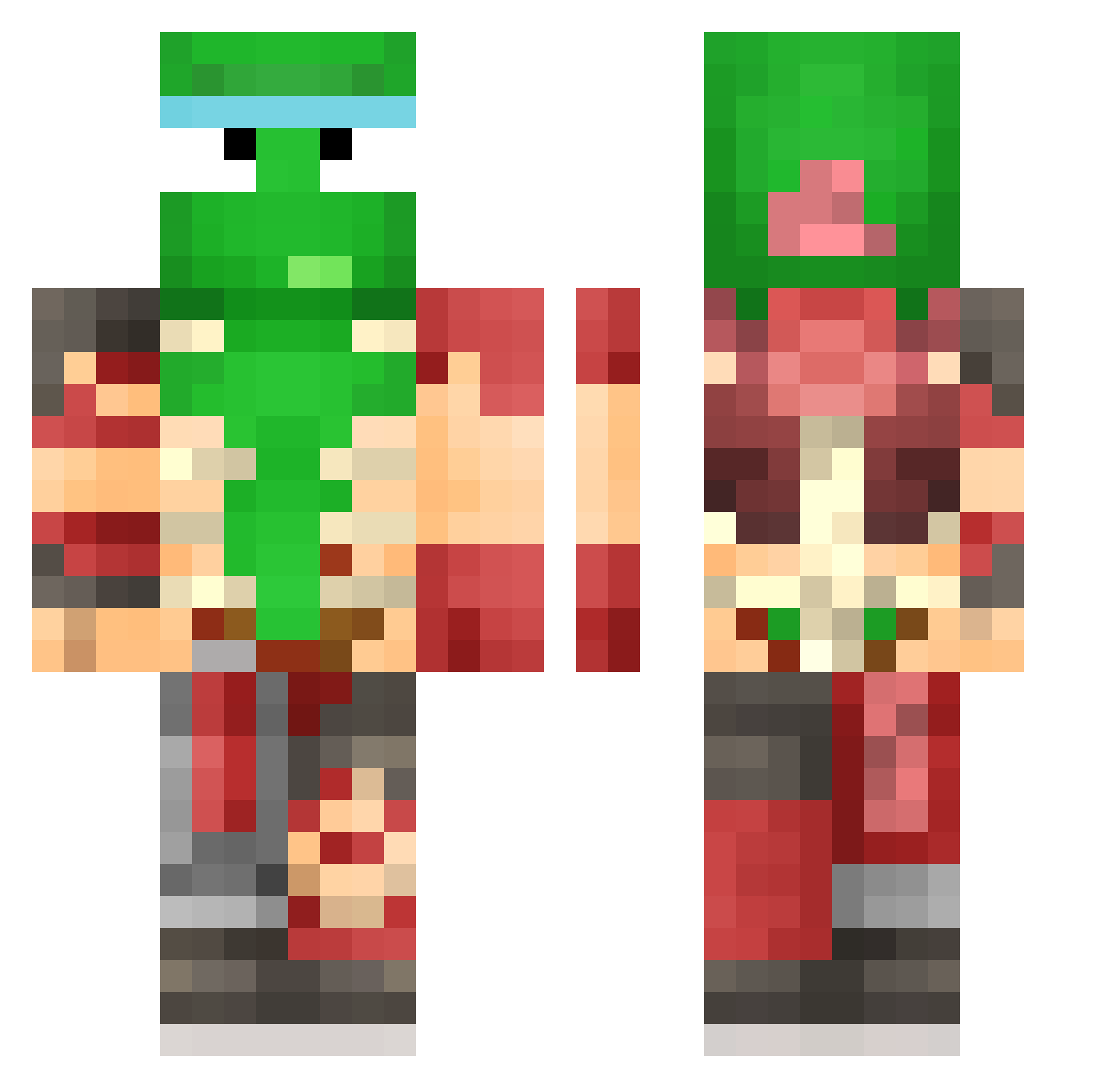 Clipper6 Minecraft skin, front and back view