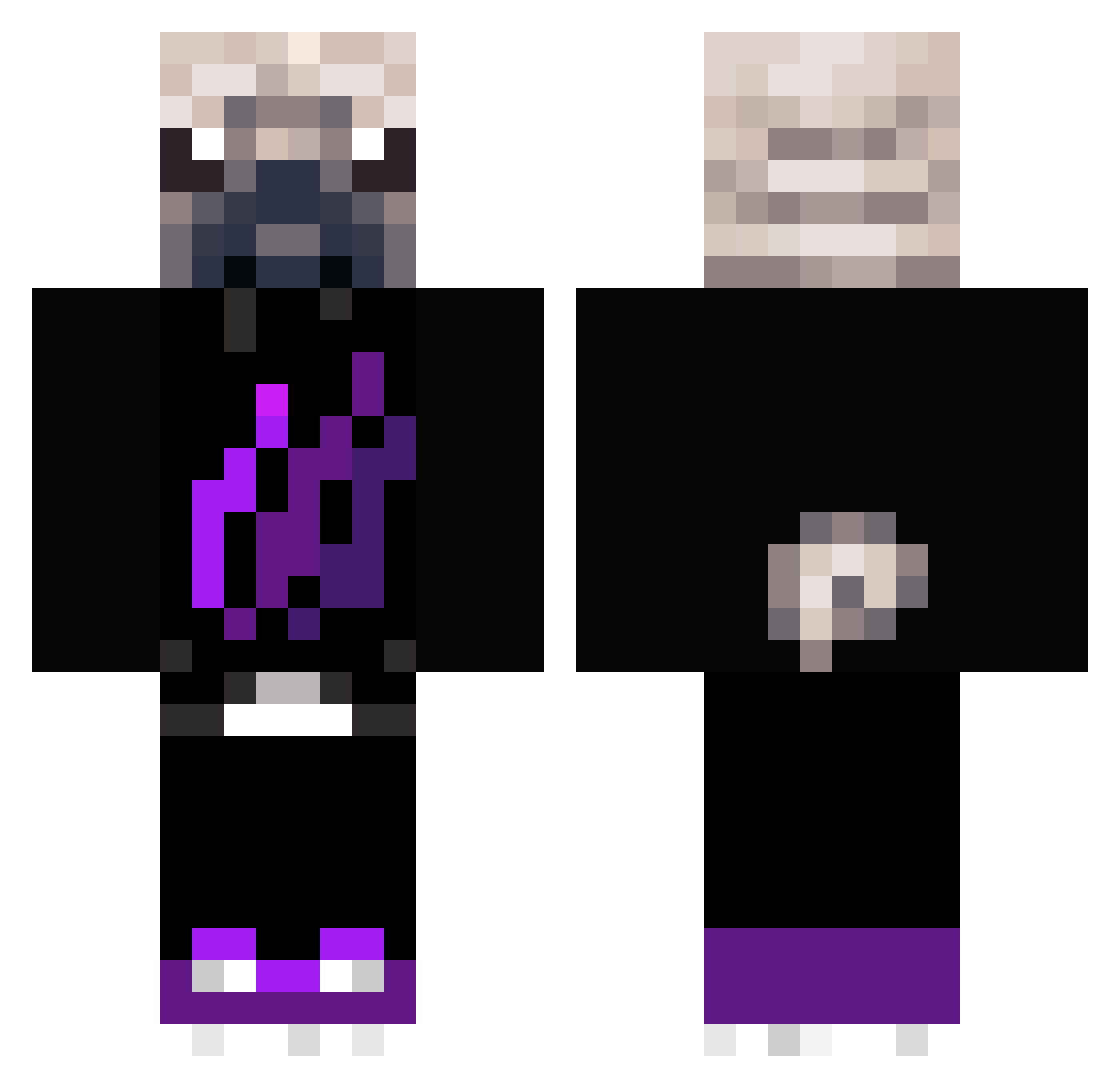 PuggoLucas Minecraft skin, front and back view