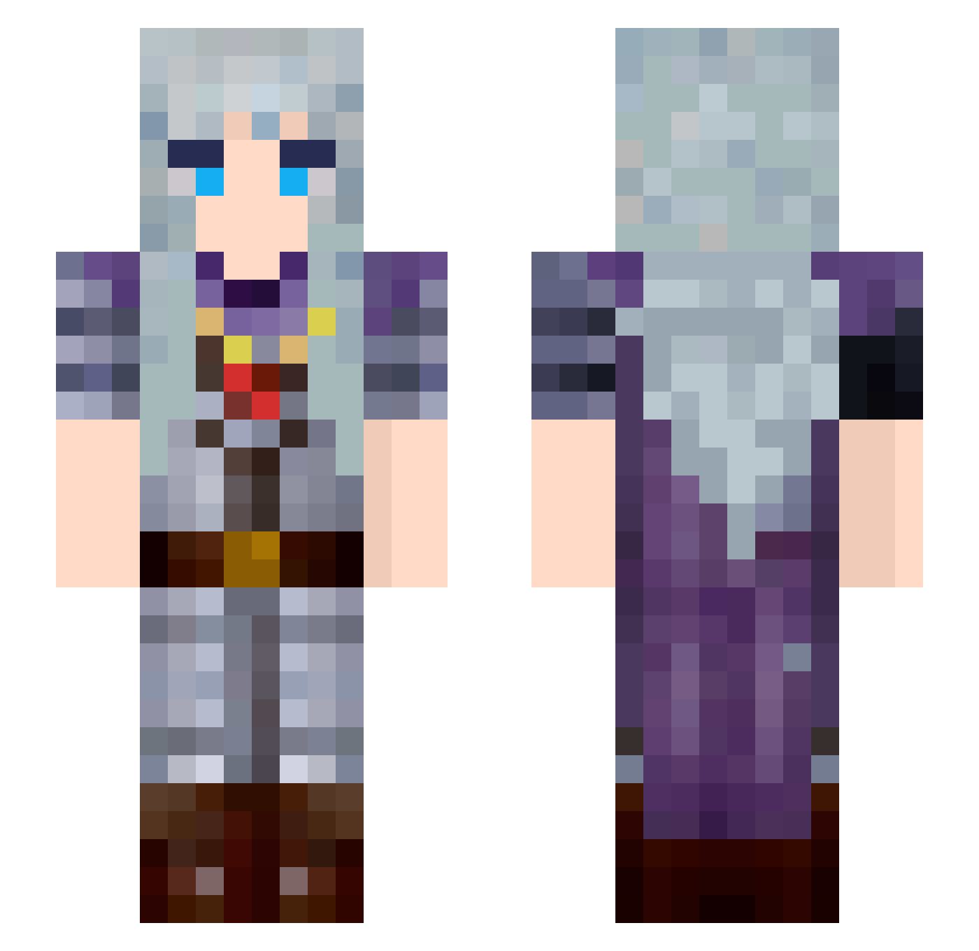 wellryy Minecraft skin, front and back view