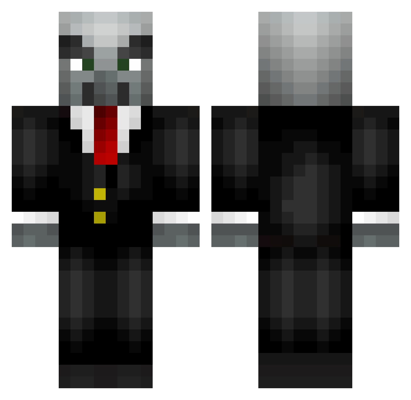 Hennomundo Minecraft skin, front and back view