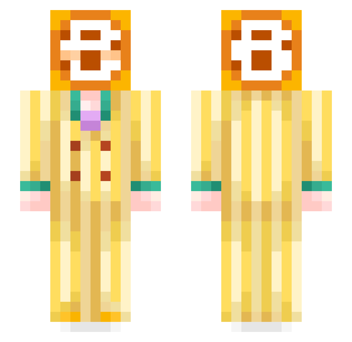 NoeulVoice Minecraft skin, front and back view