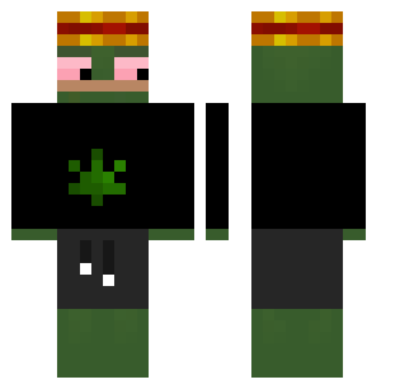 NicCraftet0815 Minecraft skin, front and back view