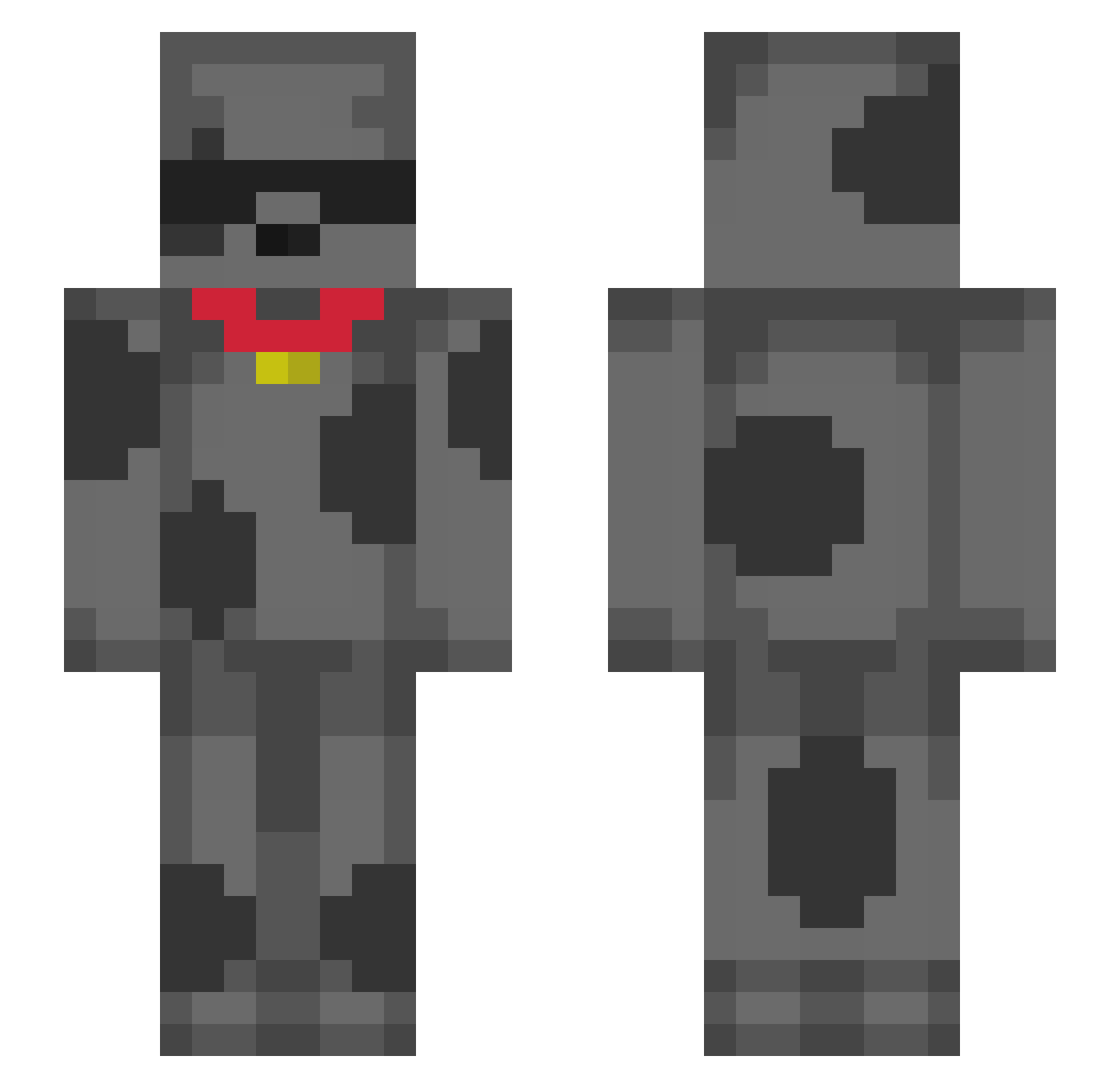 Shades Minecraft skin, front and back view