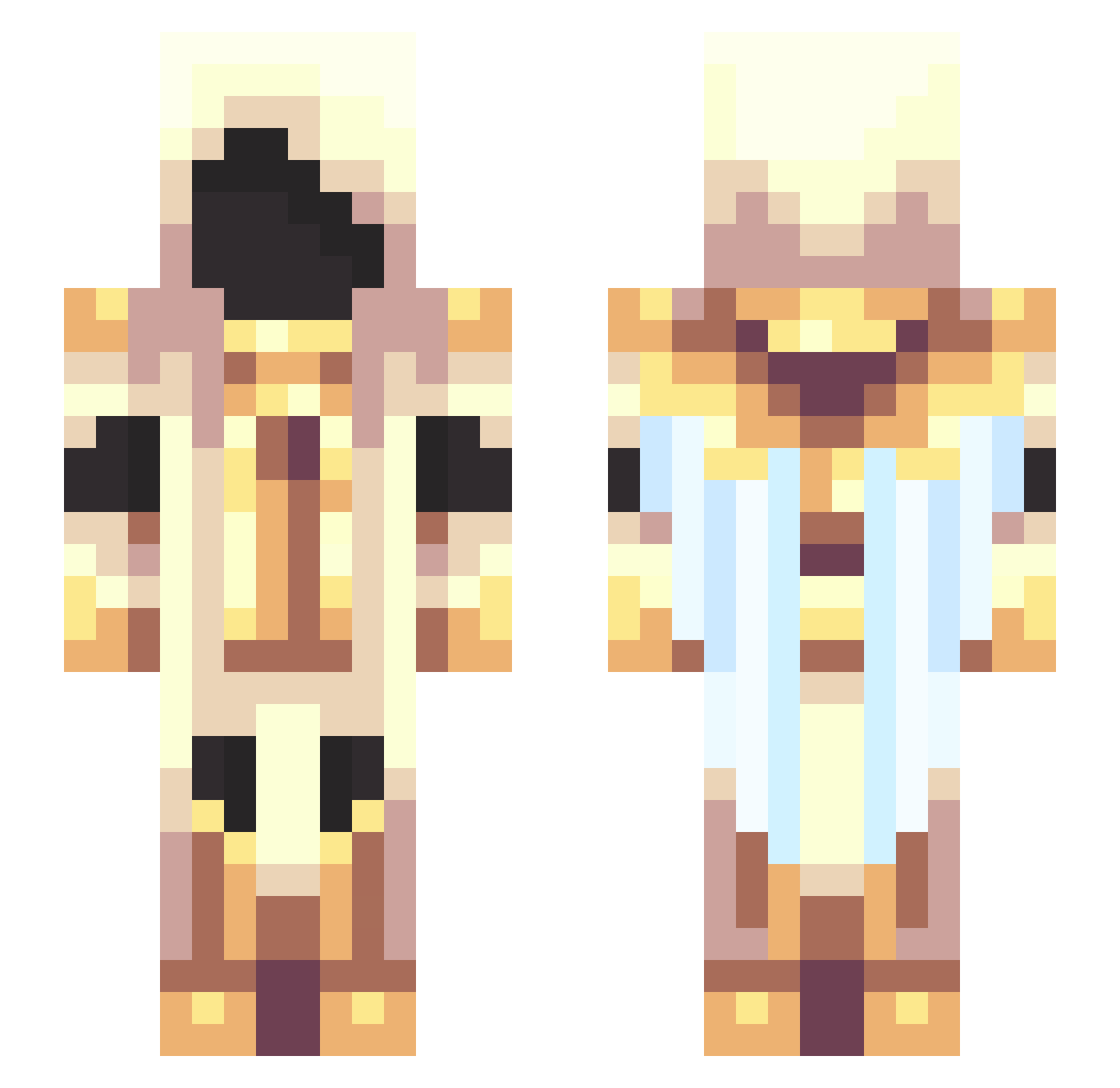 Nytrate Minecraft skin, front and back view