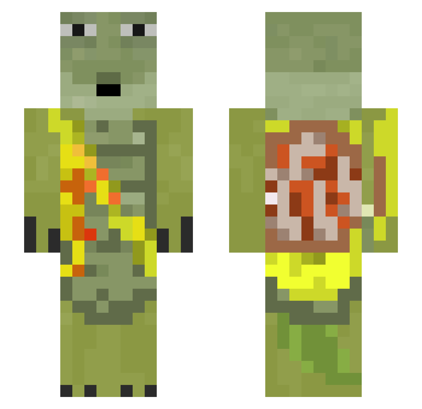 Astate Minecraft skin, front and back view