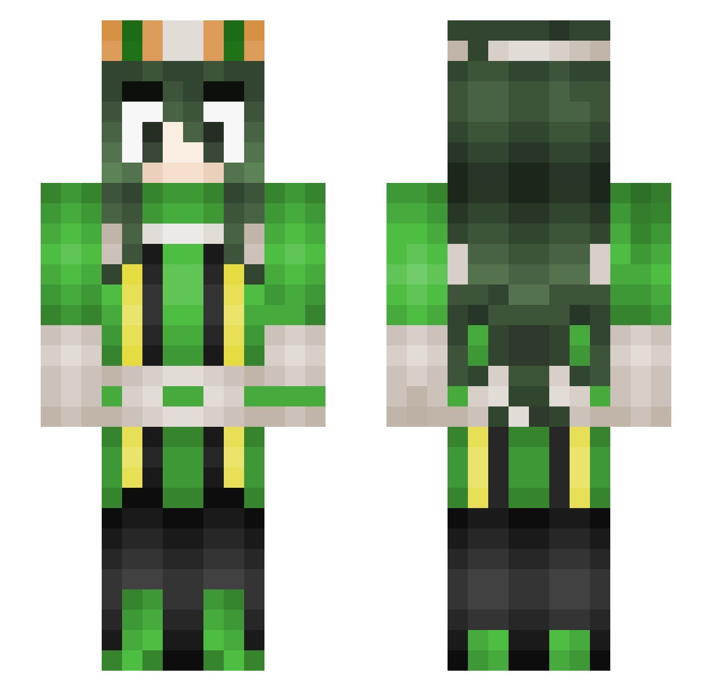ibeck4 Minecraft skin, front and back view