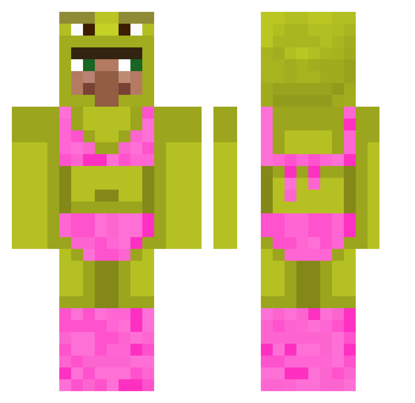 TriggeredByOmer Minecraft skin, front and back view