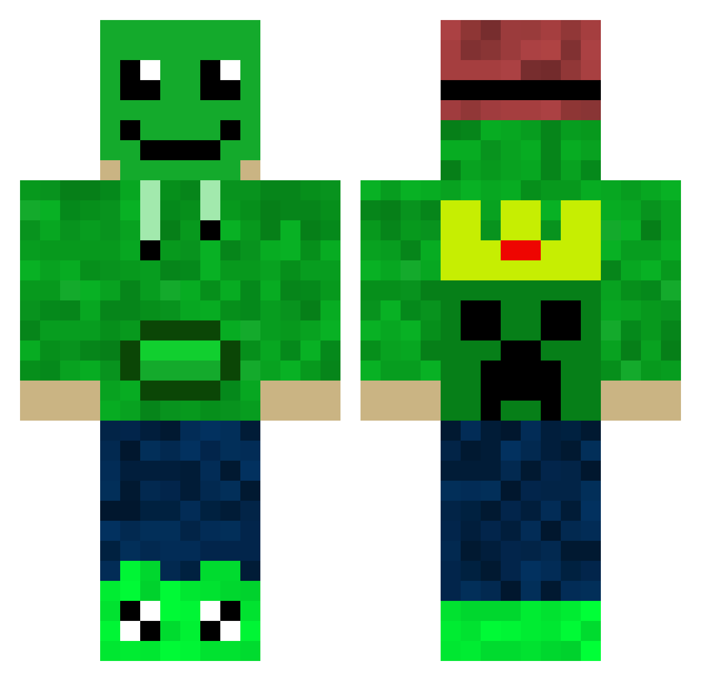 KAR0LO1 Minecraft skin, front and back view
