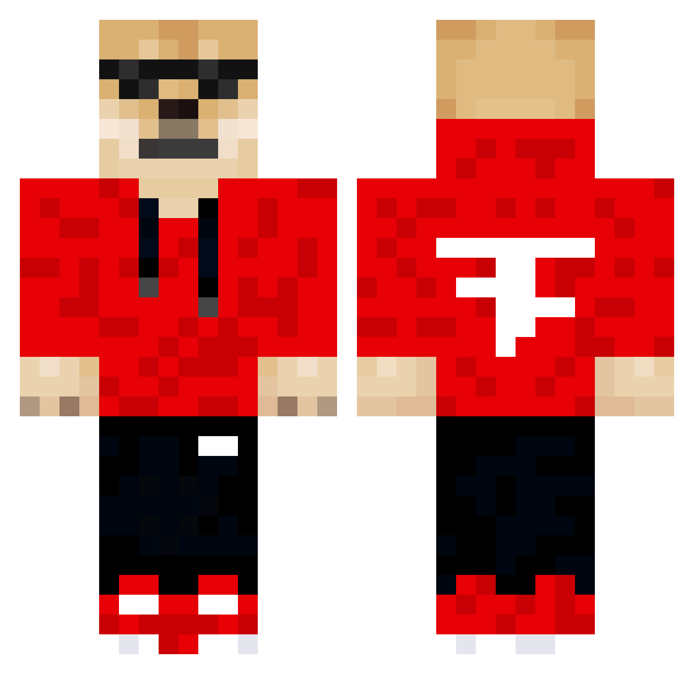 _Bloosh_ Minecraft skin, front and back view