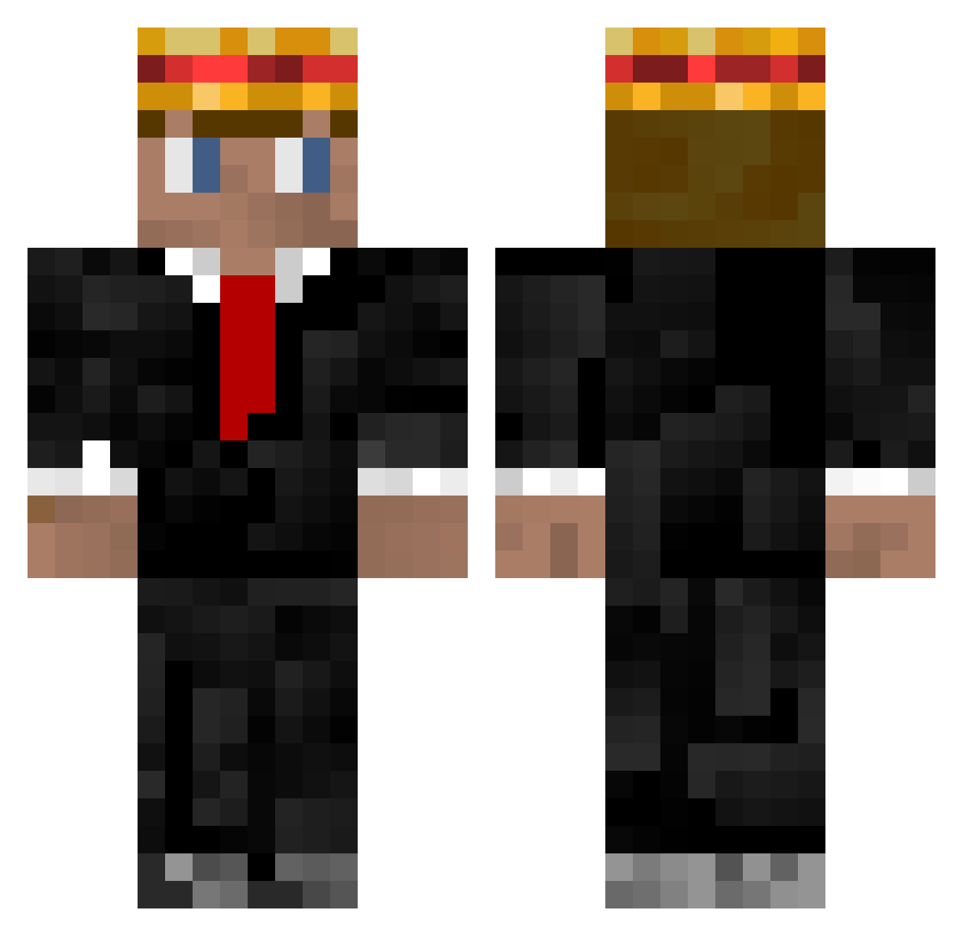 SchaloReal Minecraft skin, front and back view