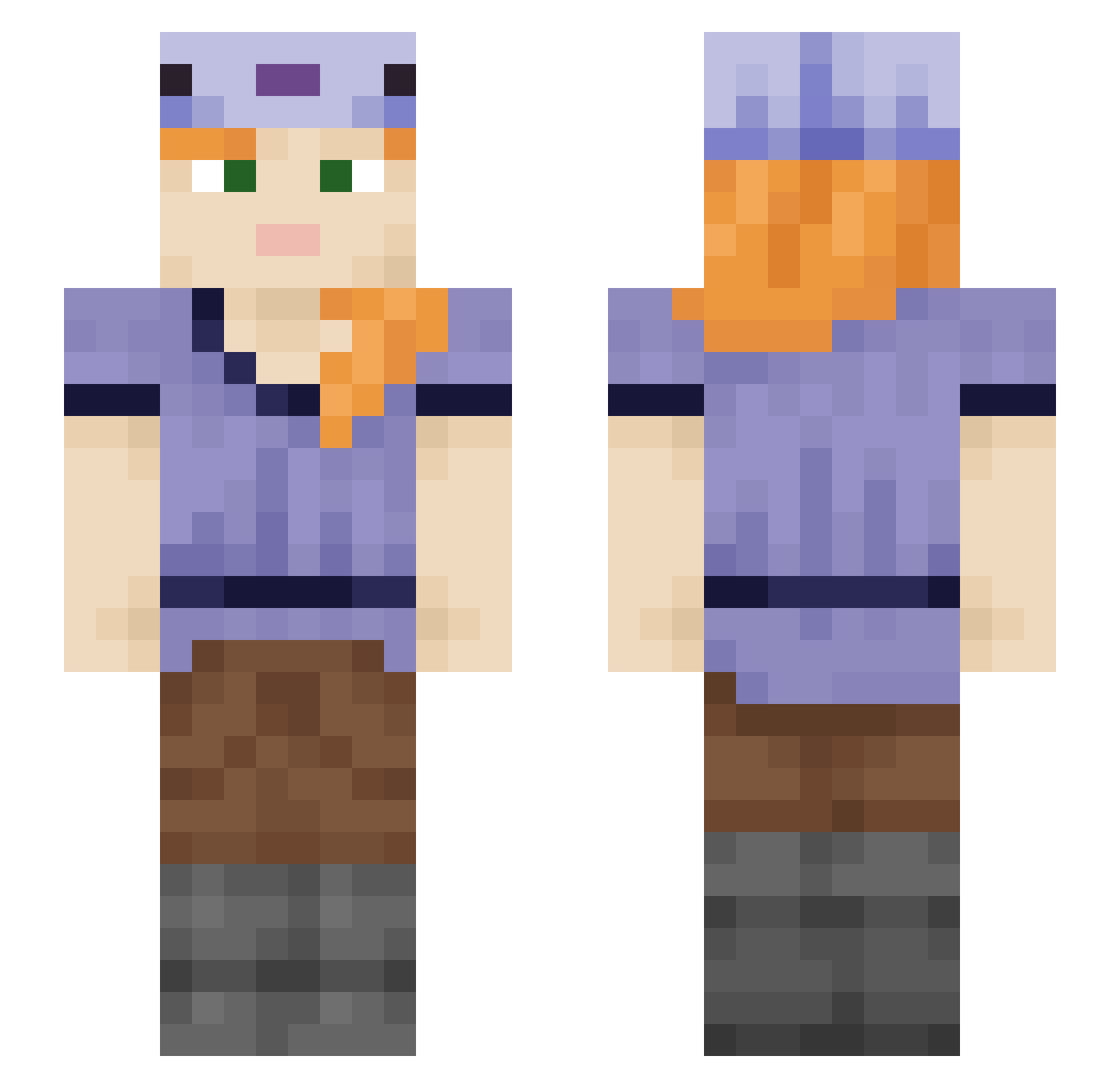 nucm Minecraft skin, front and back view
