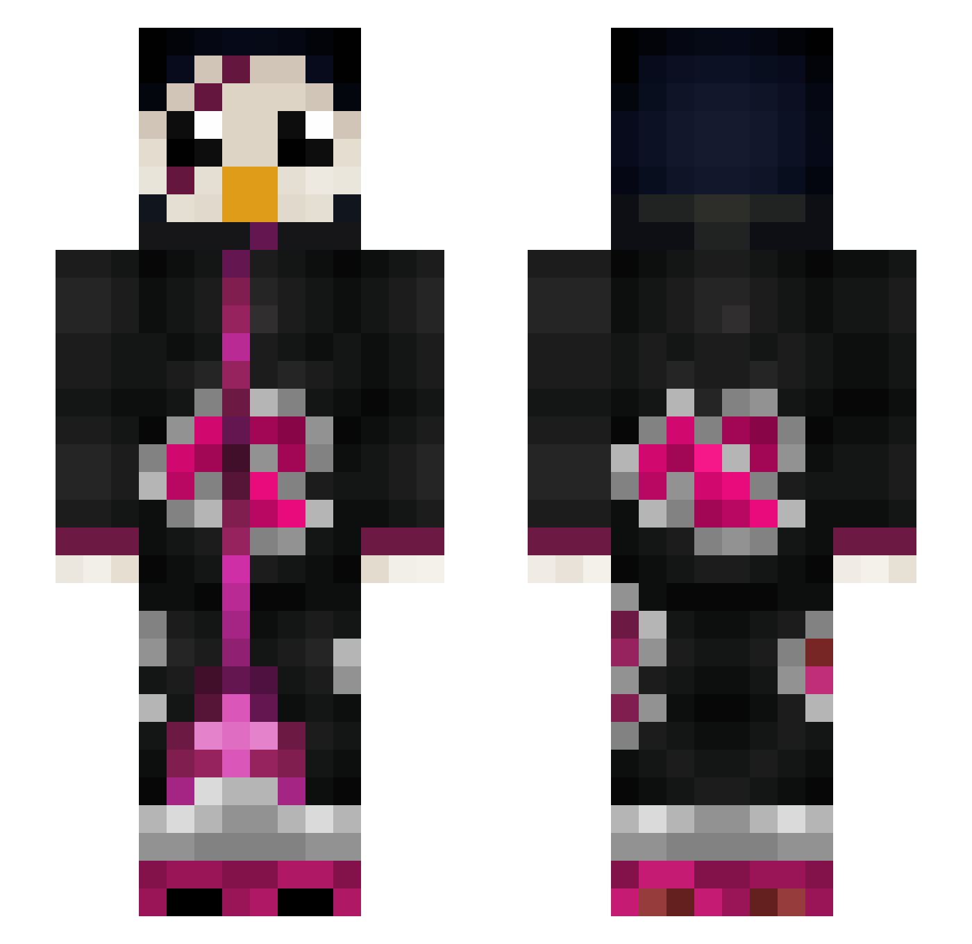 zVxliam Minecraft skin, front and back view
