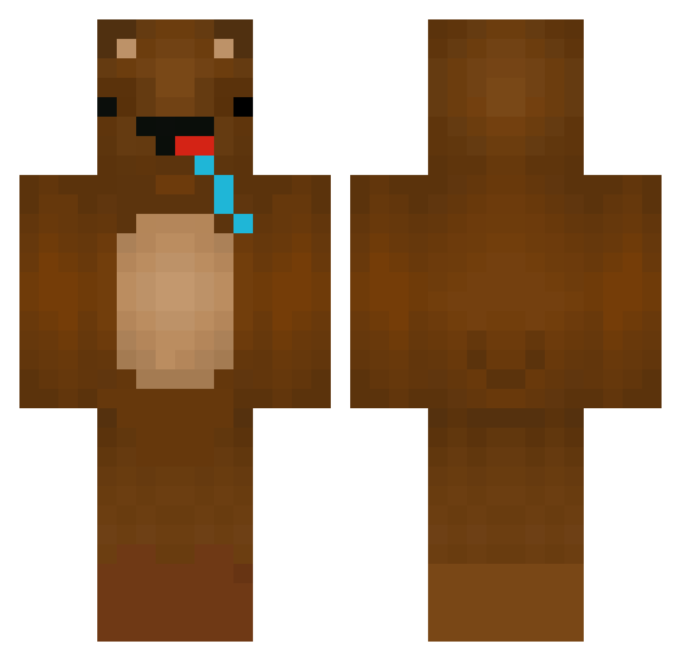 Kodokuma Minecraft skin, front and back view