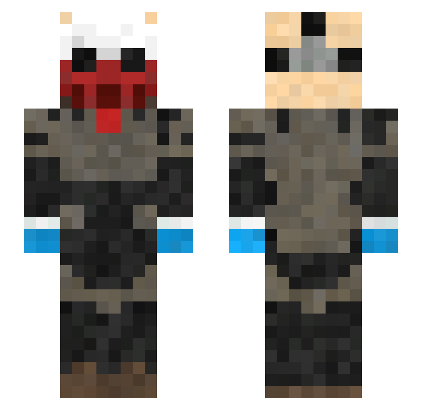Tremors Minecraft skin, front and back view