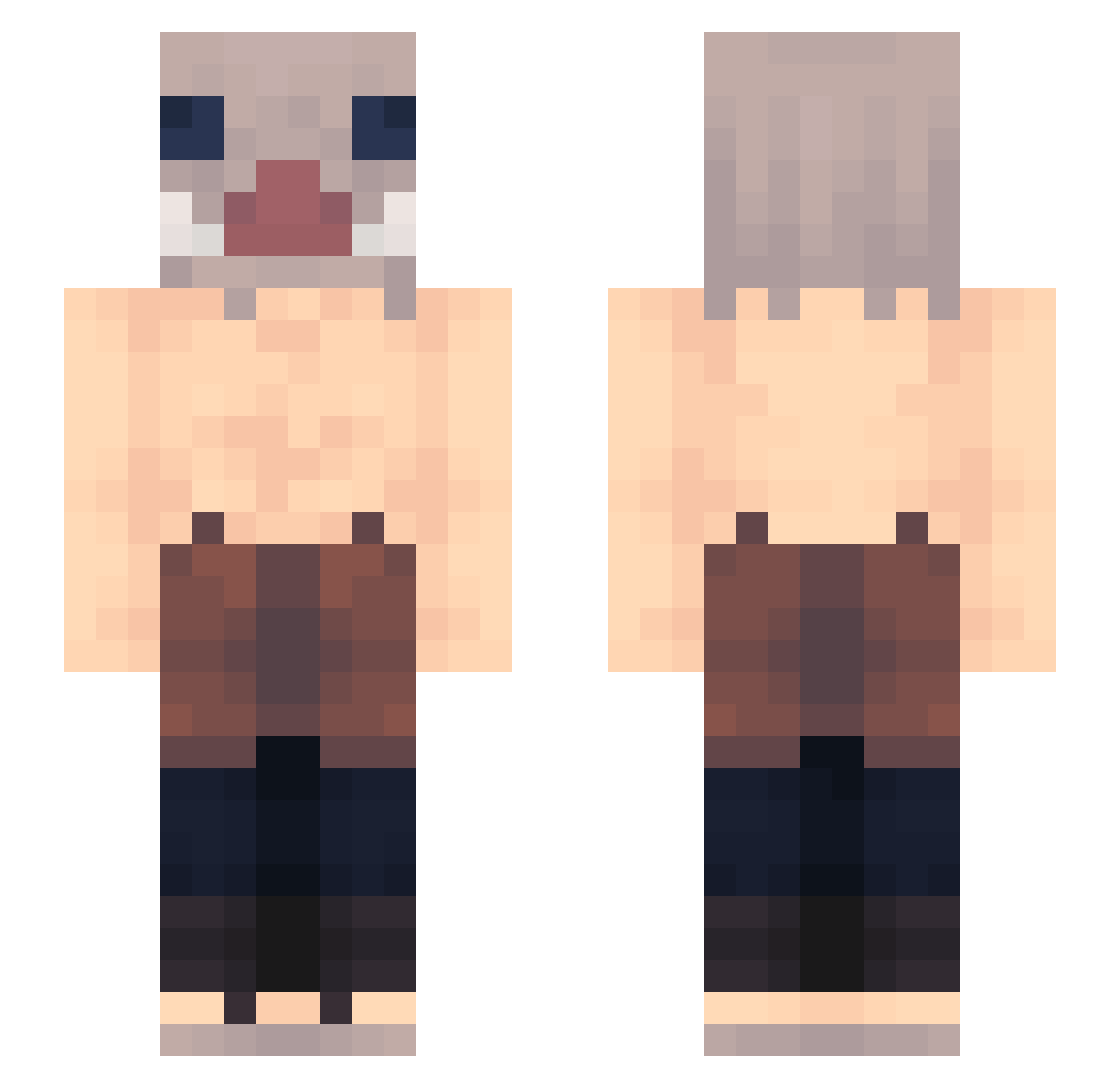 JelqMaster42 Minecraft skin, front and back view