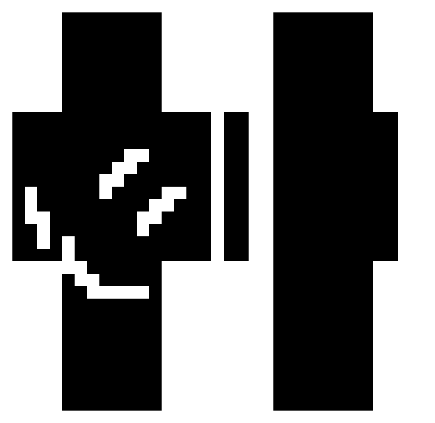 SleepyDescent Minecraft skin, front and back view