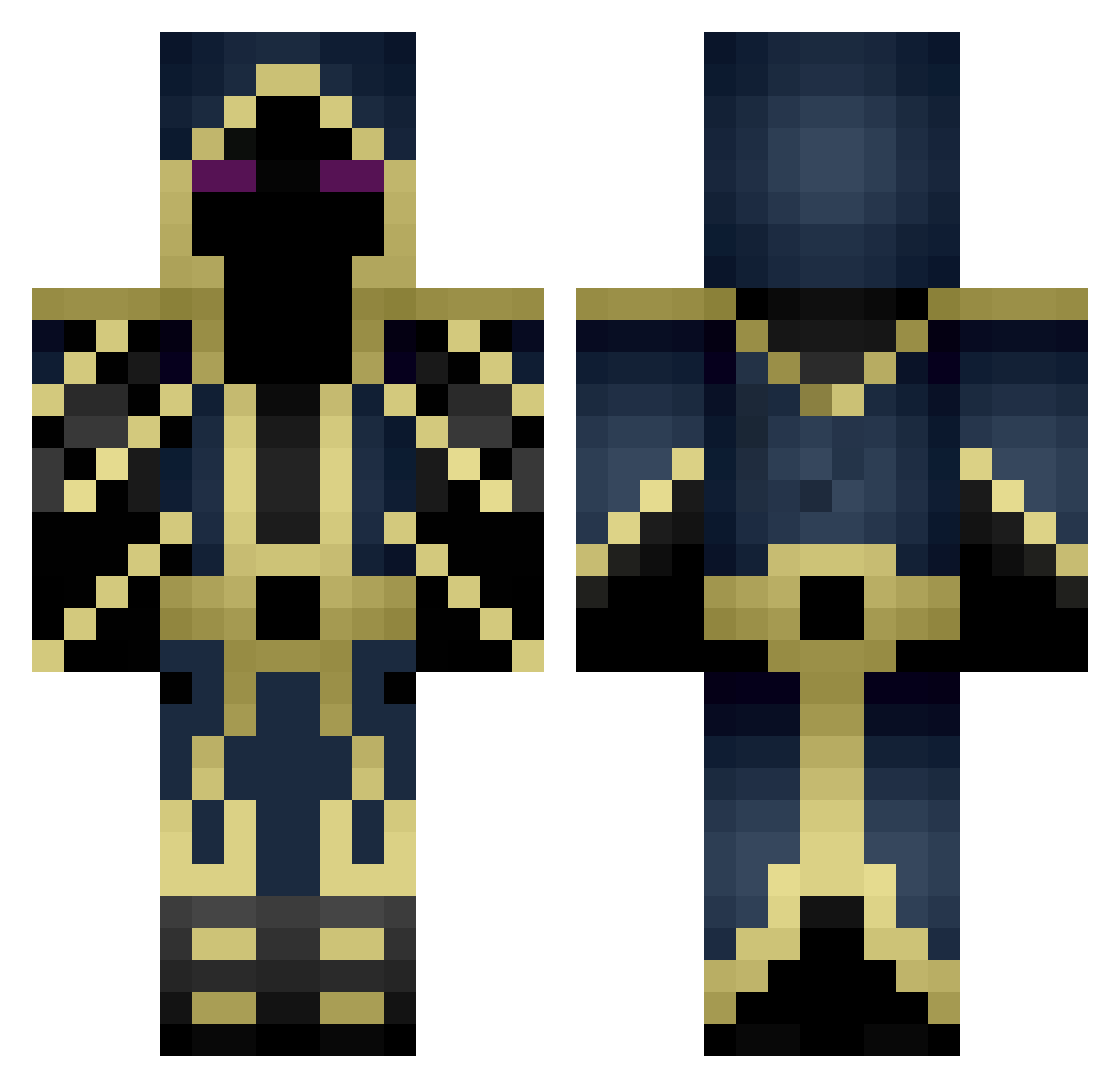 KindaCuteCod Minecraft skin, front and back view