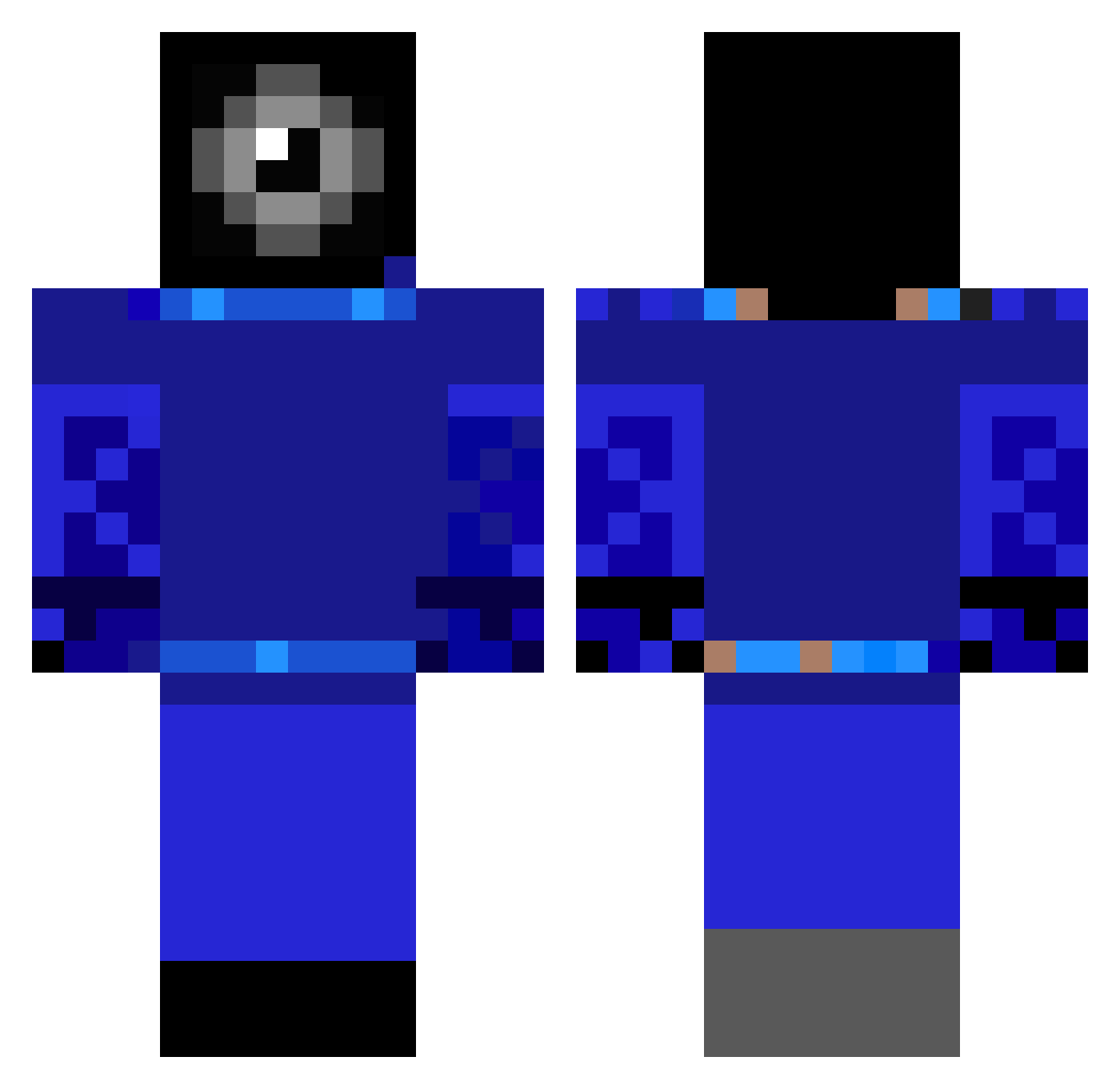 TheBornex Minecraft skin, front and back view