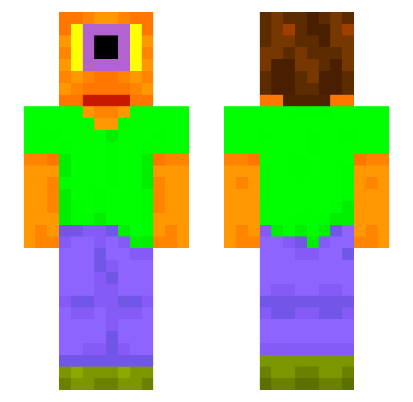 HarryMayonnaise Minecraft skin, front and back view