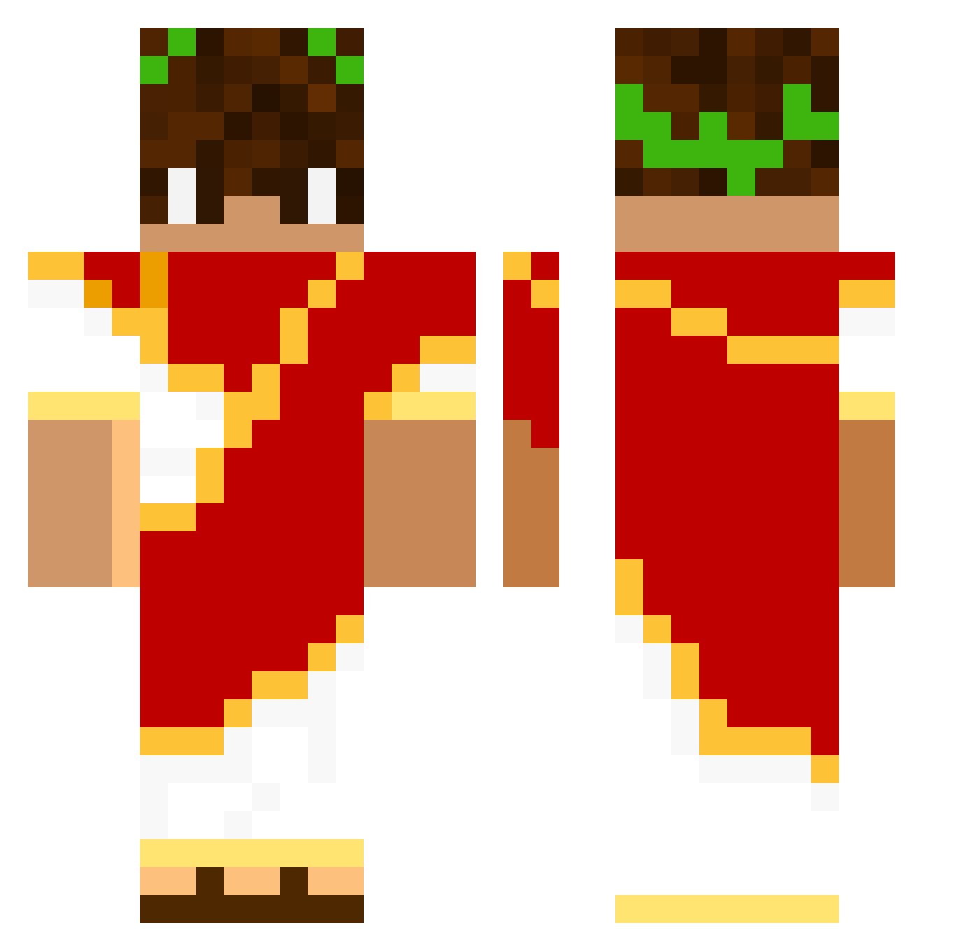 Comunism Minecraft skin, front and back view