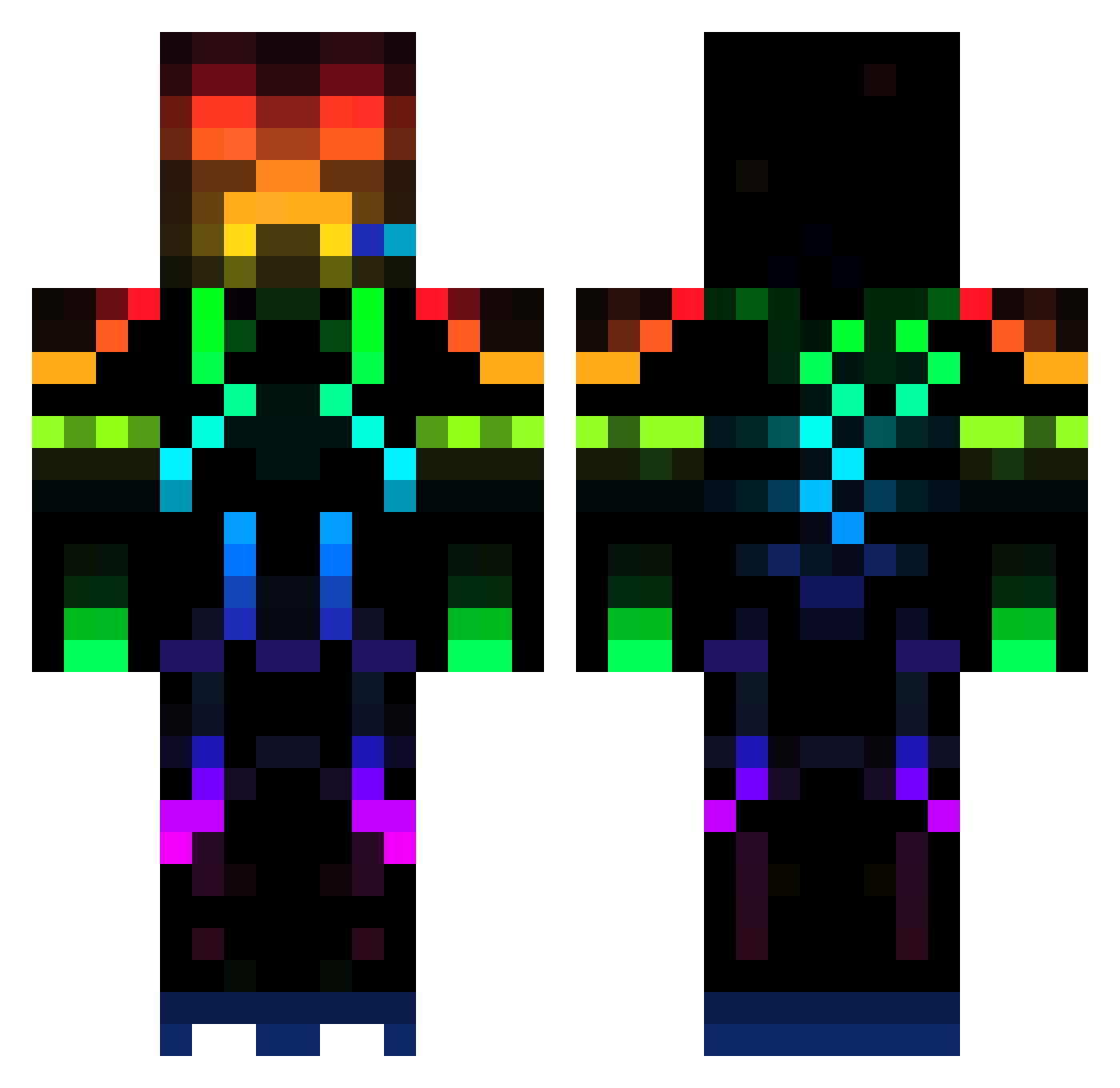 SuperKhaled Minecraft skin, front and back view