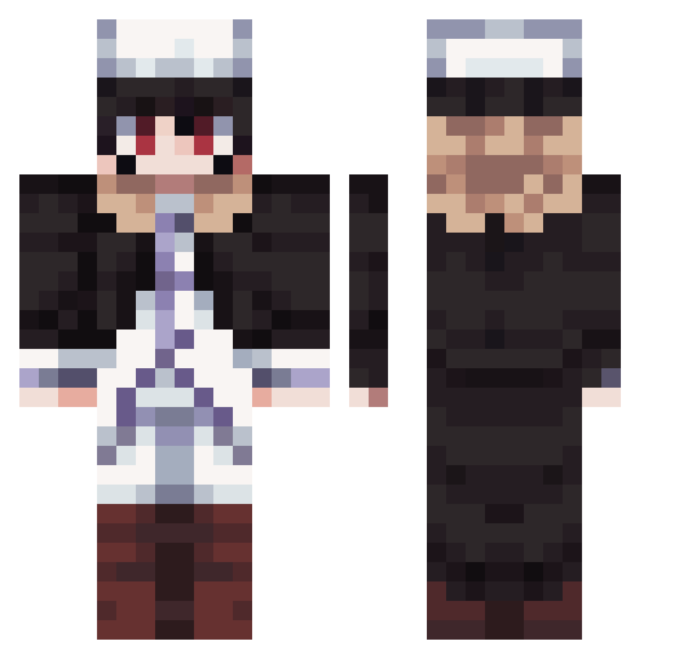 DelBoy82 Minecraft skin, front and back view