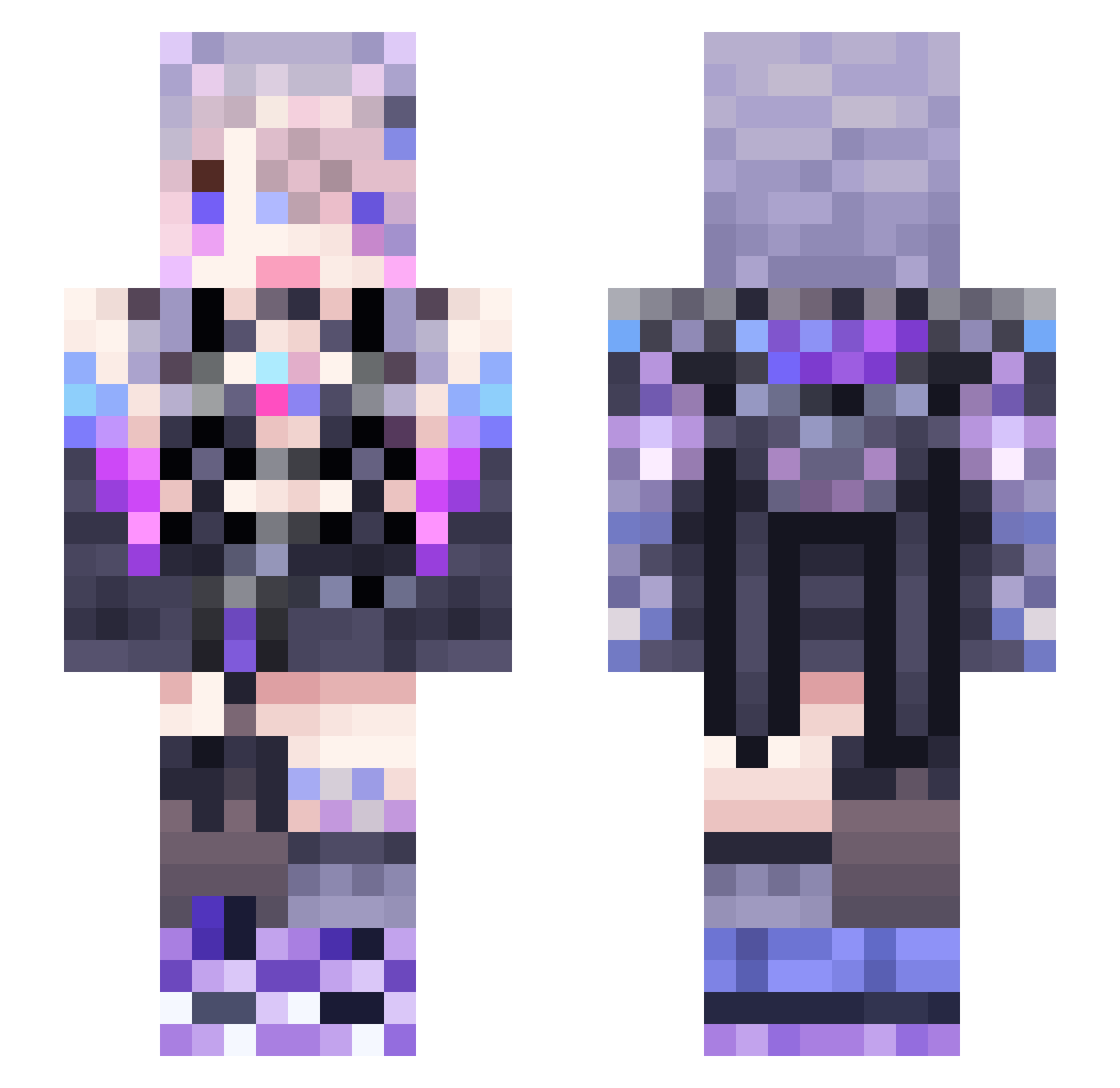WinterOAO Minecraft skin, front and back view